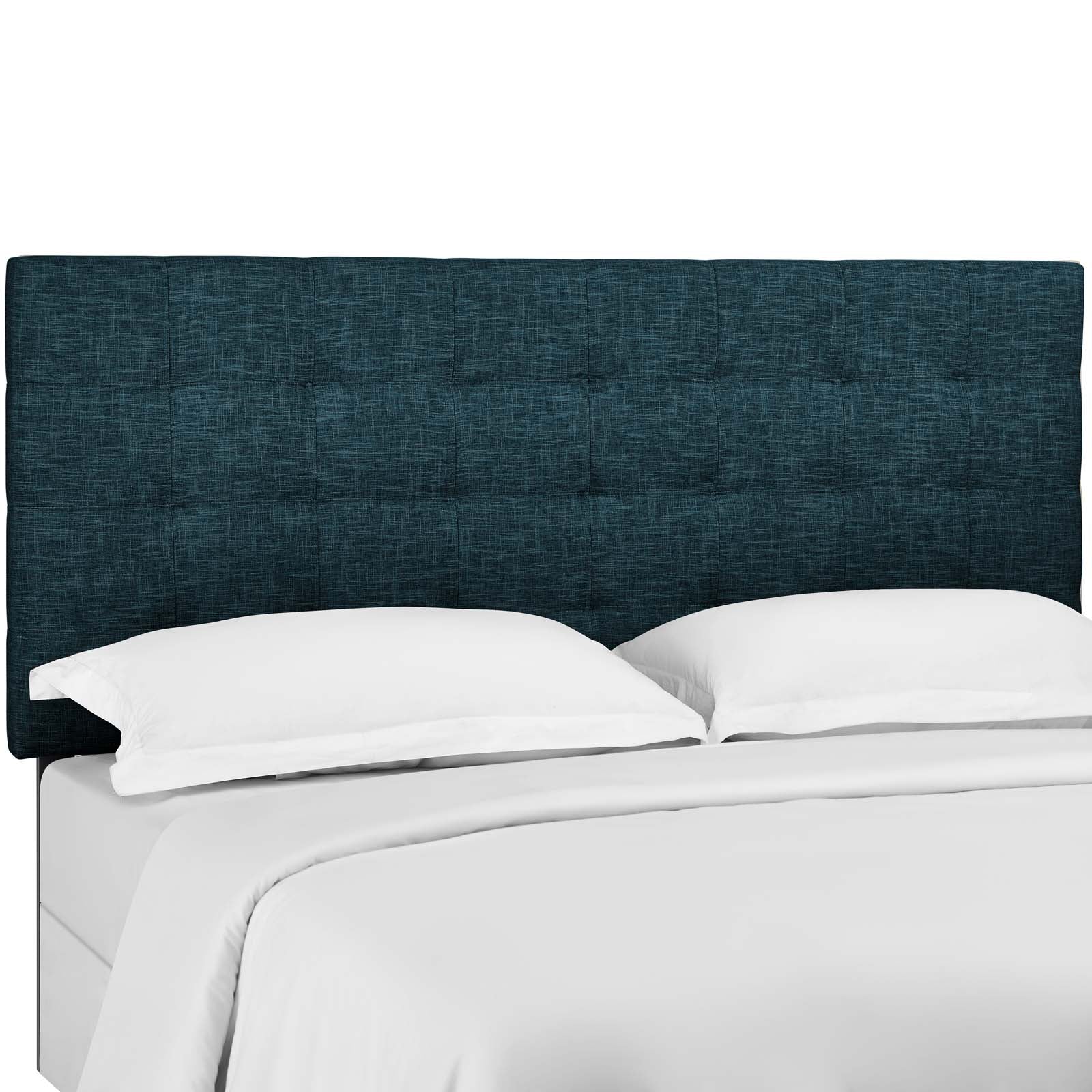 Modway Headboards - Paisley Tufted Twin Upholstered Linen Fabric Headboard Azure