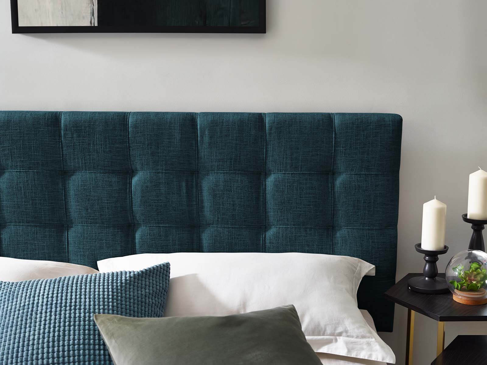 Modway Headboards - Paisley Tufted Twin Upholstered Linen Fabric Headboard Azure