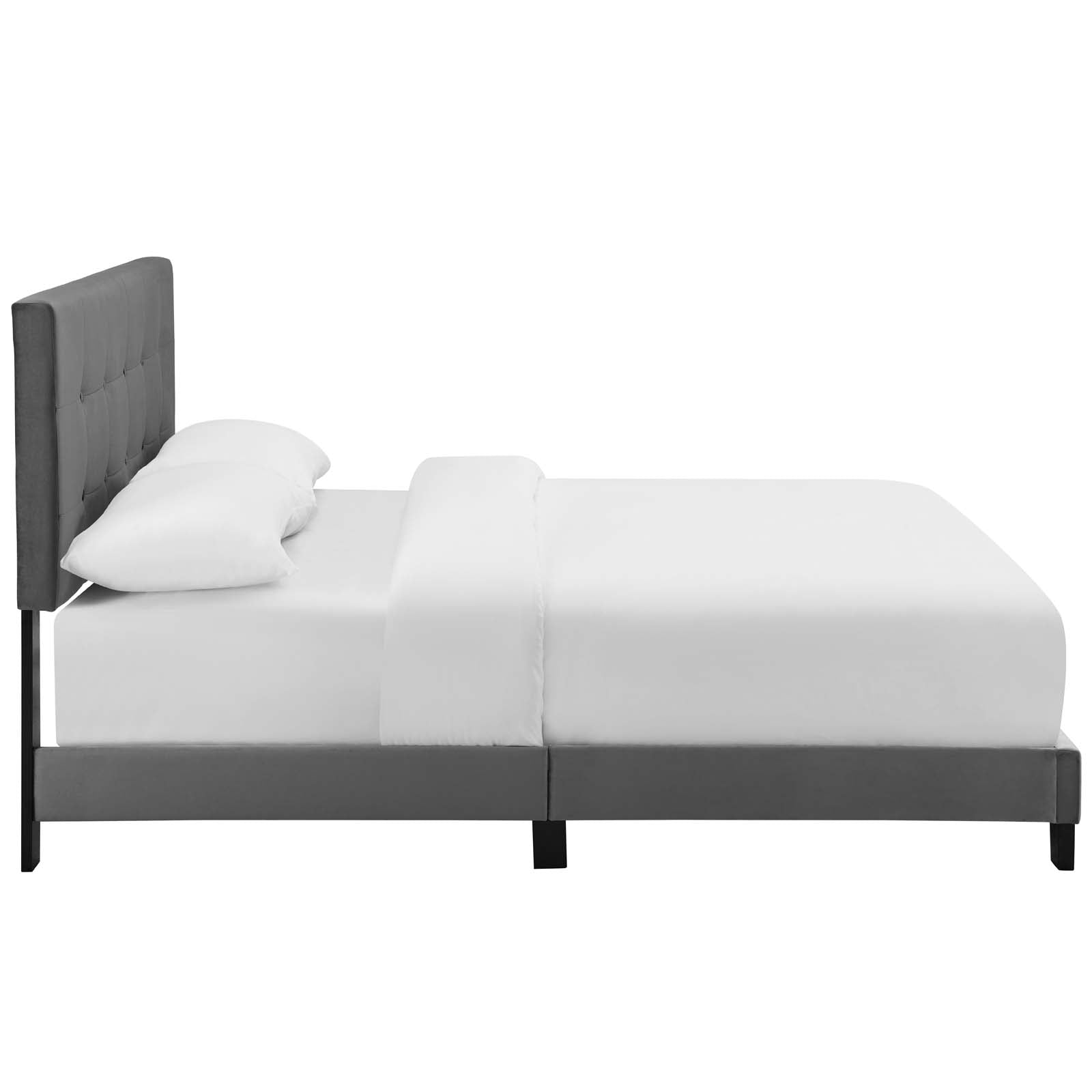 Modway Beds - Amira Twin Performance Velvet Bed Gray