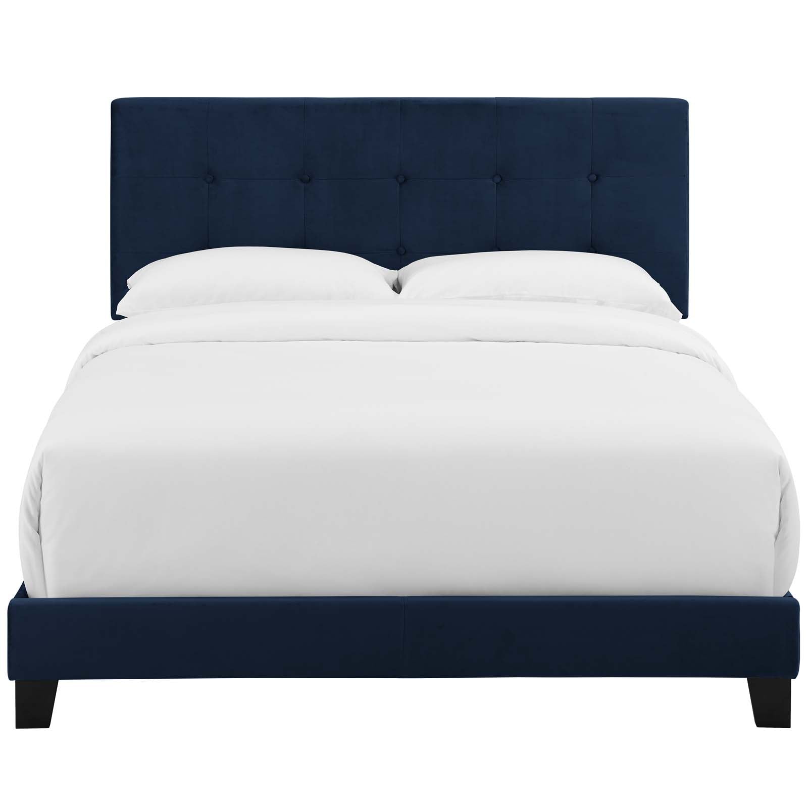 Modway Beds - Amira Twin Performance Velvet Bed Midnight Blue