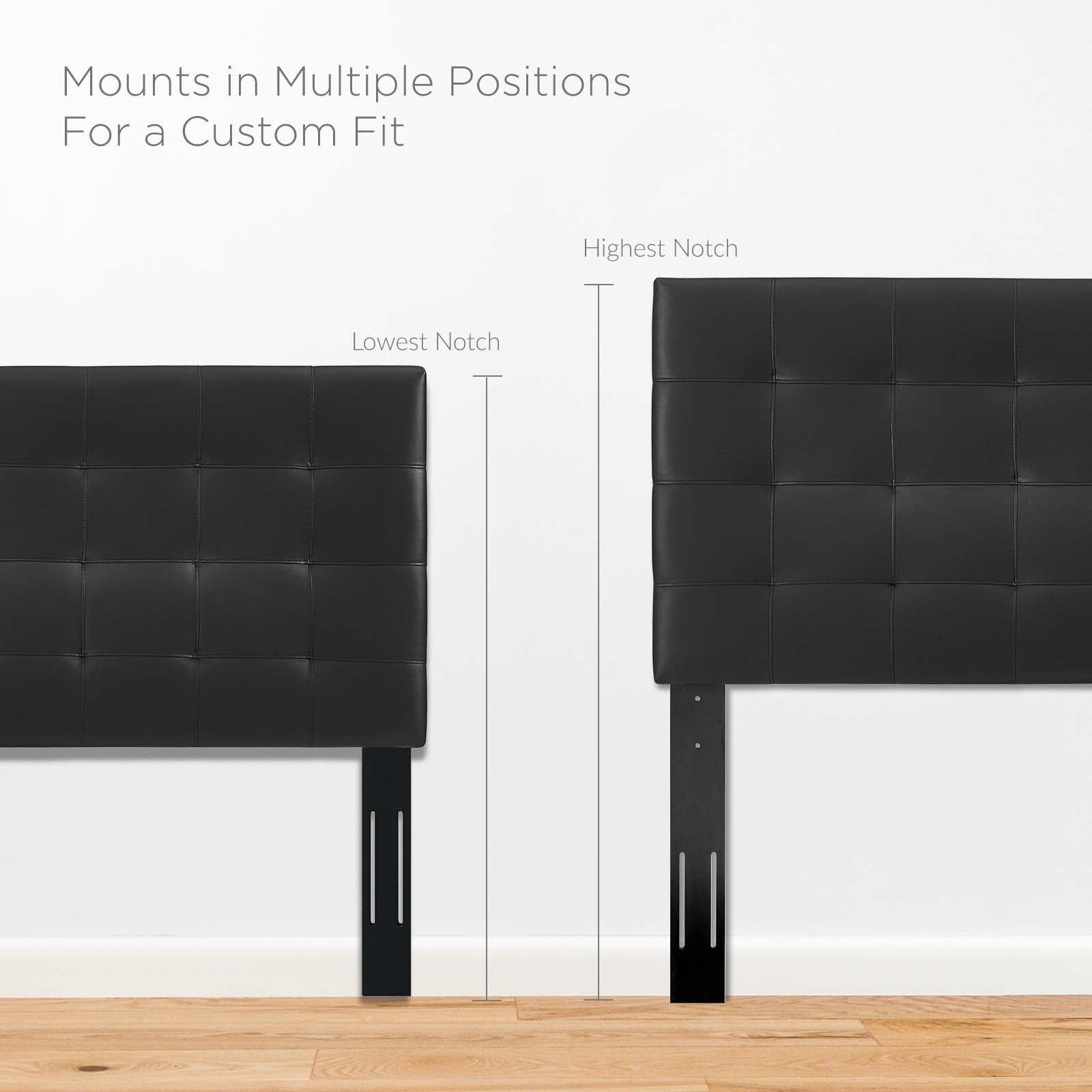 Modway Headboards - Paisley Tufted Full / Queen Upholstered Faux Leather Headboard Black