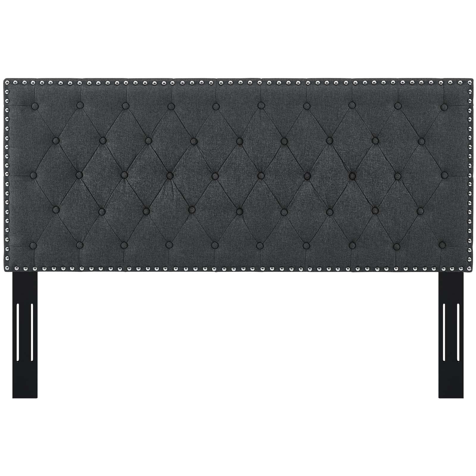 Modway Headboards - Helena Tufted Full / Queen Upholstered Linen Fabric Headboard Gray