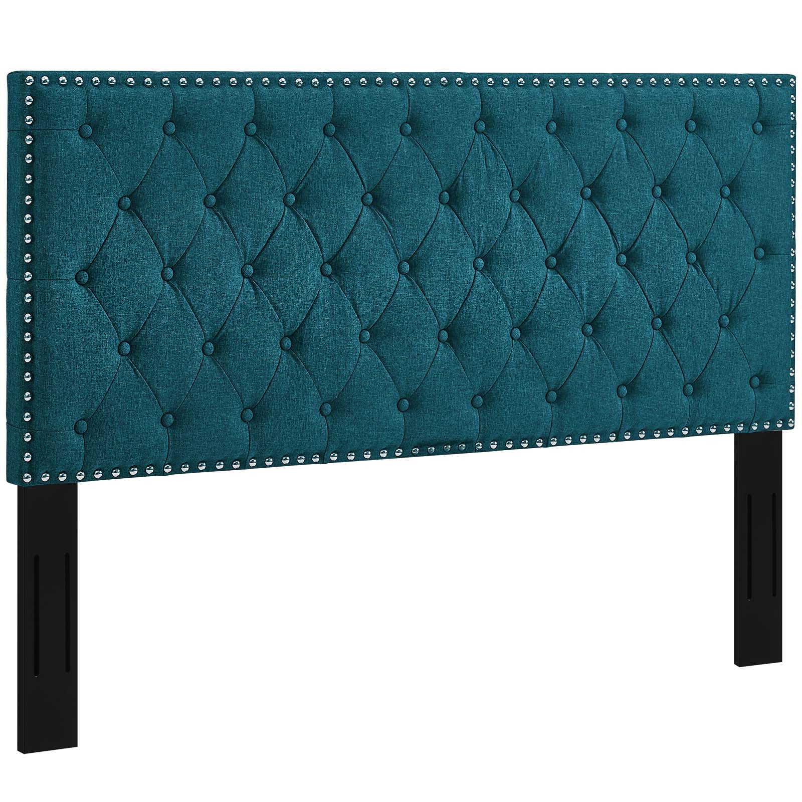 Modway Headboards - Helena Tufted King and California King Upholstered Linen Fabric Headboard Teal