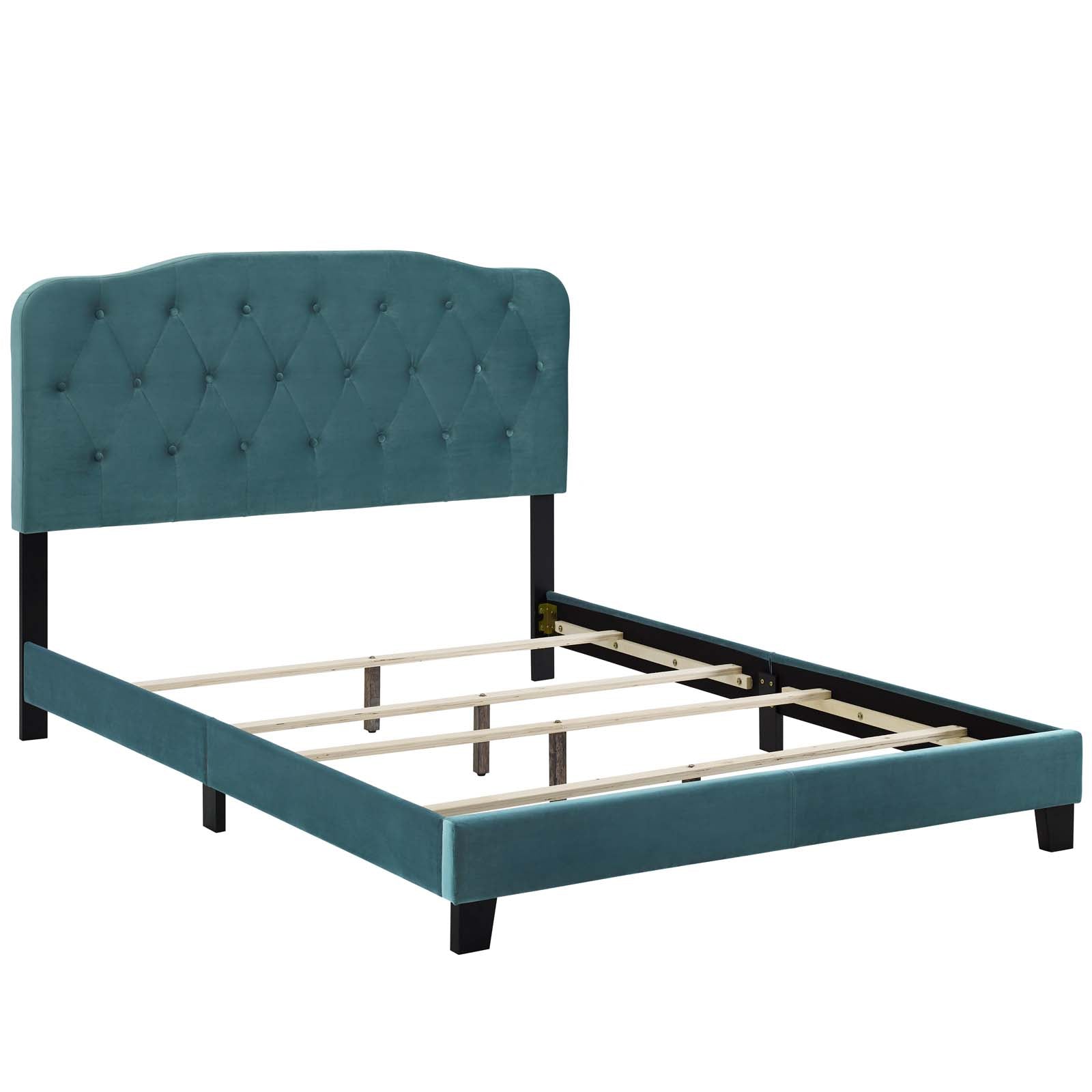 Modway Beds - Amelia Full Performance Velvet Bed Sea Blue