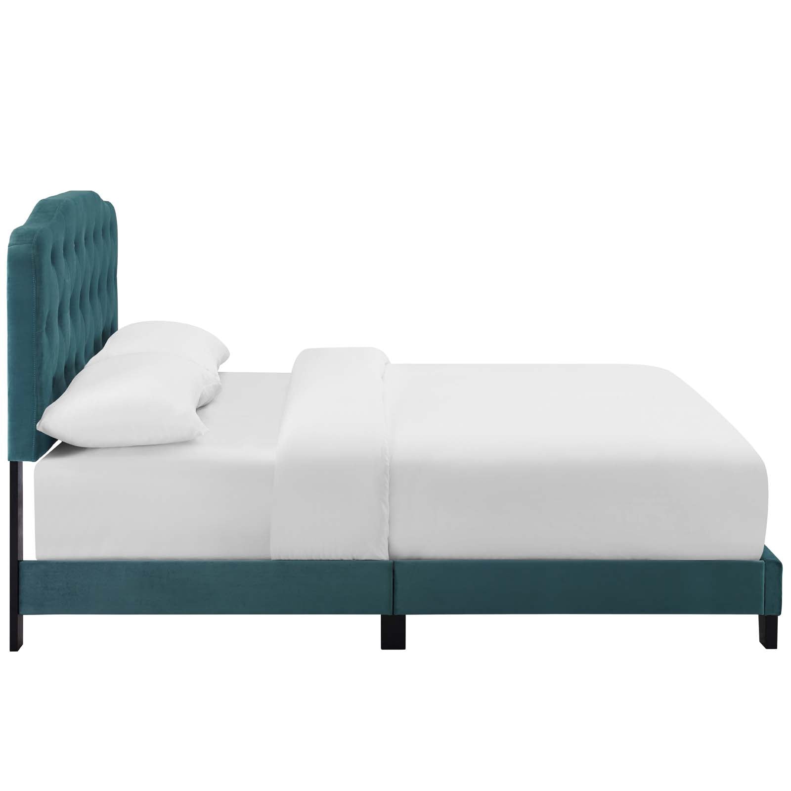 Modway Beds - Amelia Full Performance Velvet Bed Sea Blue