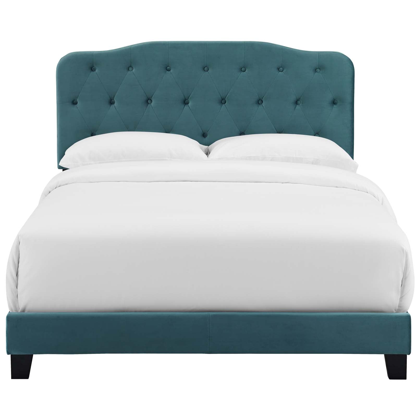 Modway Beds - Amelia Full Performance Velvet Bed Sea Blue