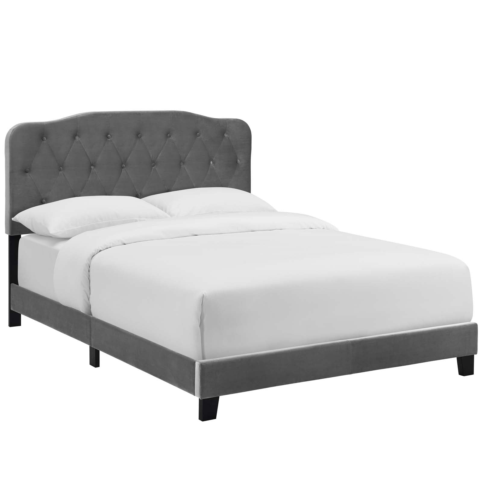 Modway Beds - Amelia Queen Performance Velvet Bed Gray