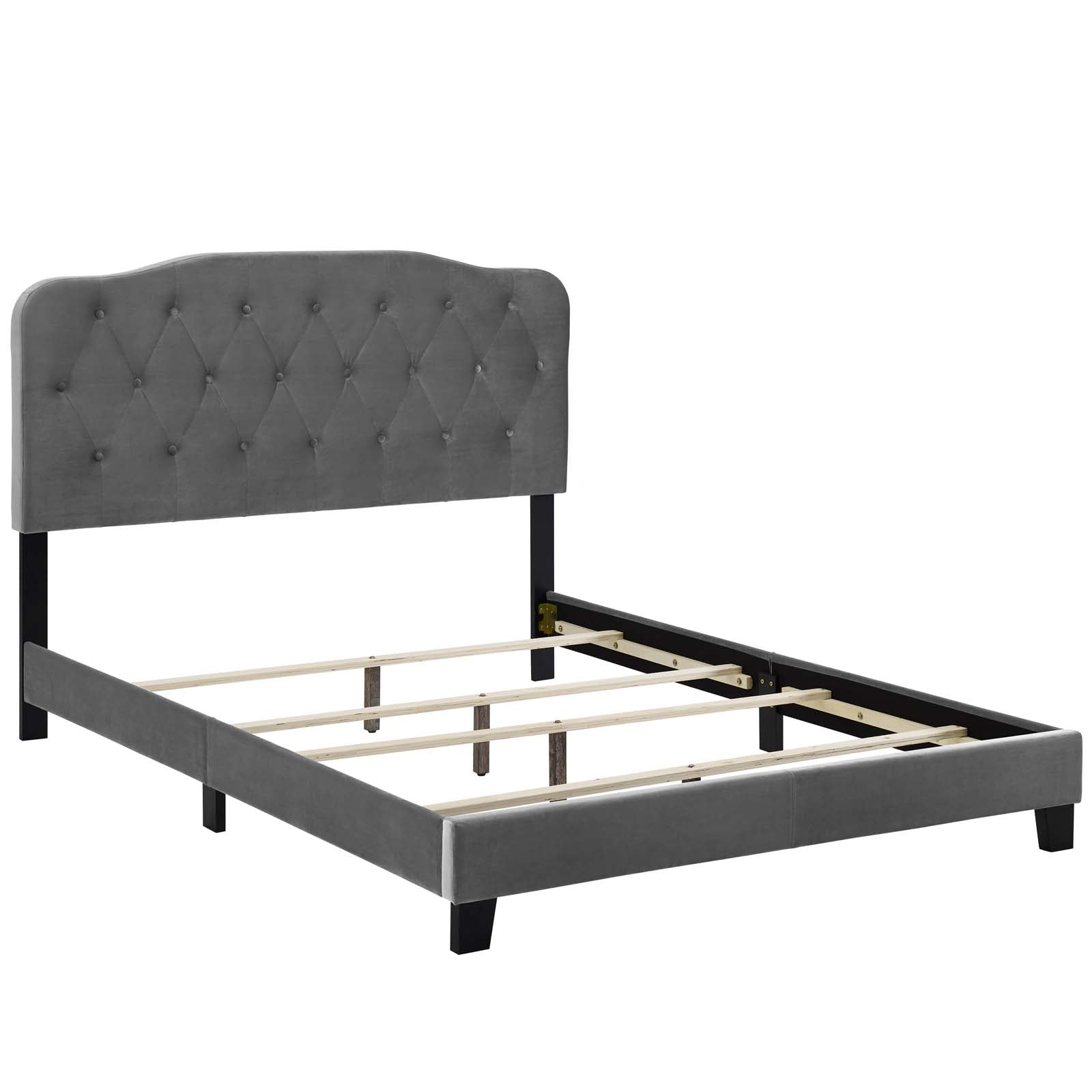 Modway Beds - Amelia Queen Performance Velvet Bed Gray