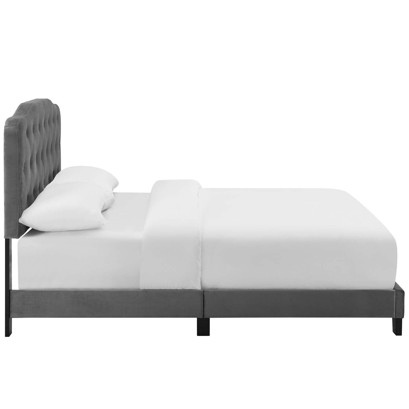Modway Beds - Amelia Queen Performance Velvet Bed Gray