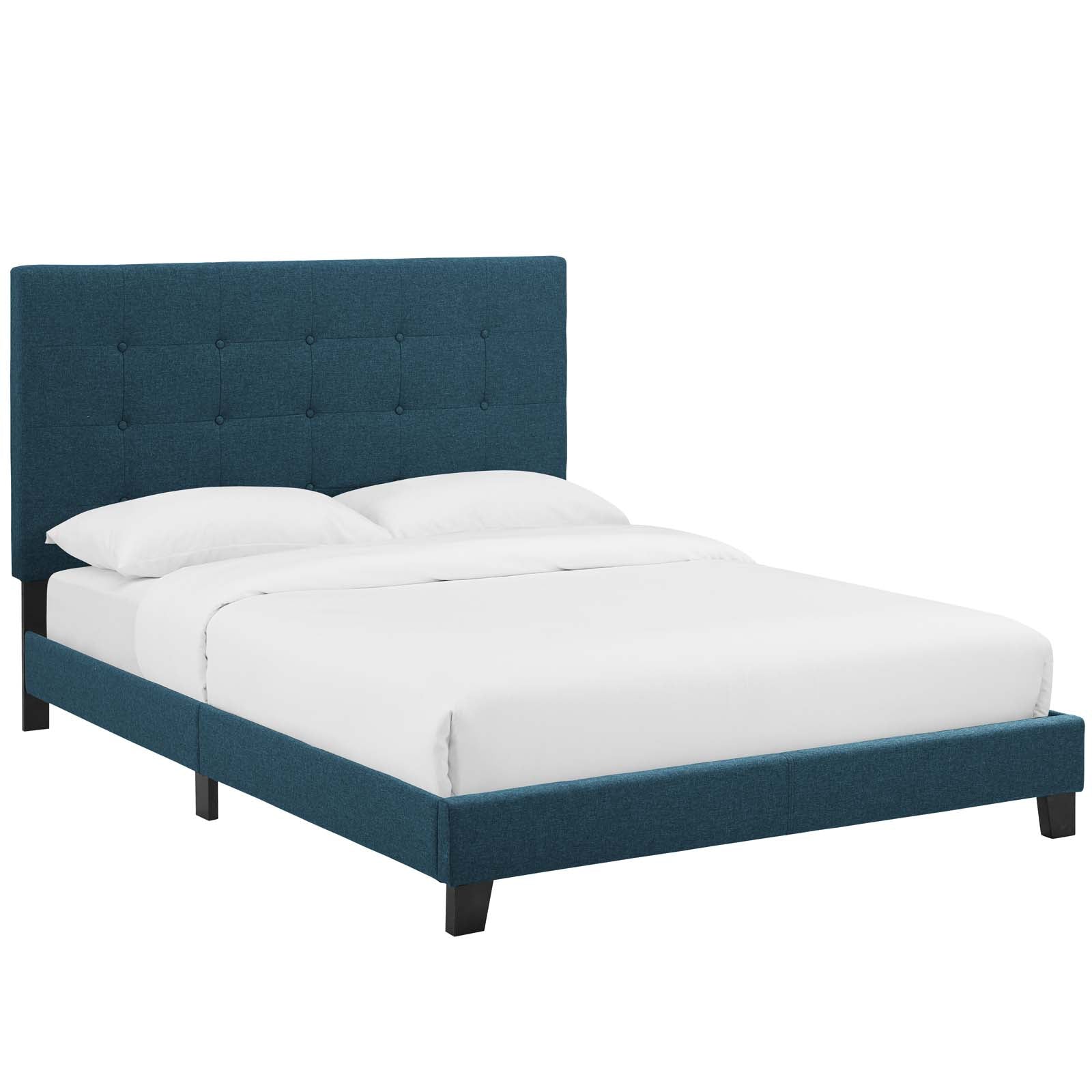 Modway Beds - Melanie Twin Tufted Button Upholstered Fabric Platform Bed Azure