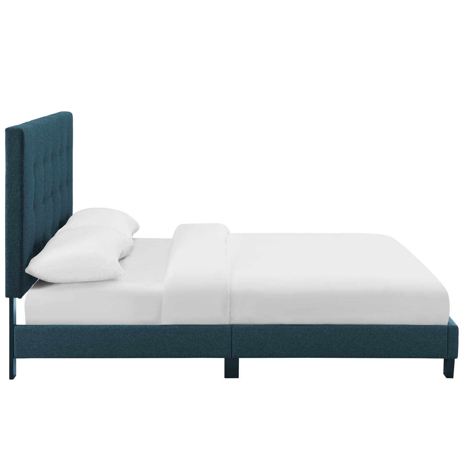 Modway Beds - Melanie Twin Tufted Button Upholstered Fabric Platform Bed Azure