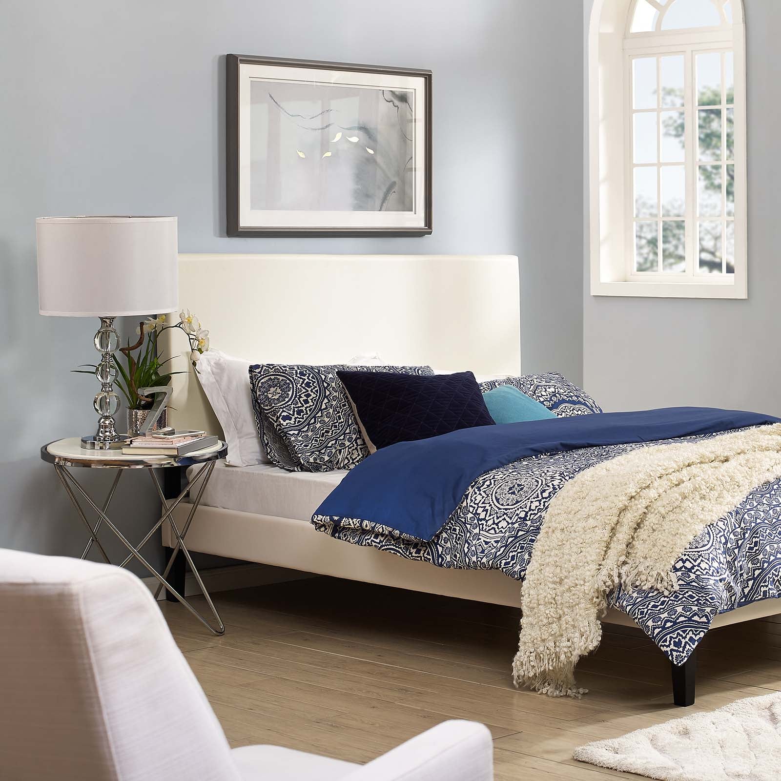 Modway Headboards - Taylor Full / Queen Upholstered Faux Leather Headboard White
