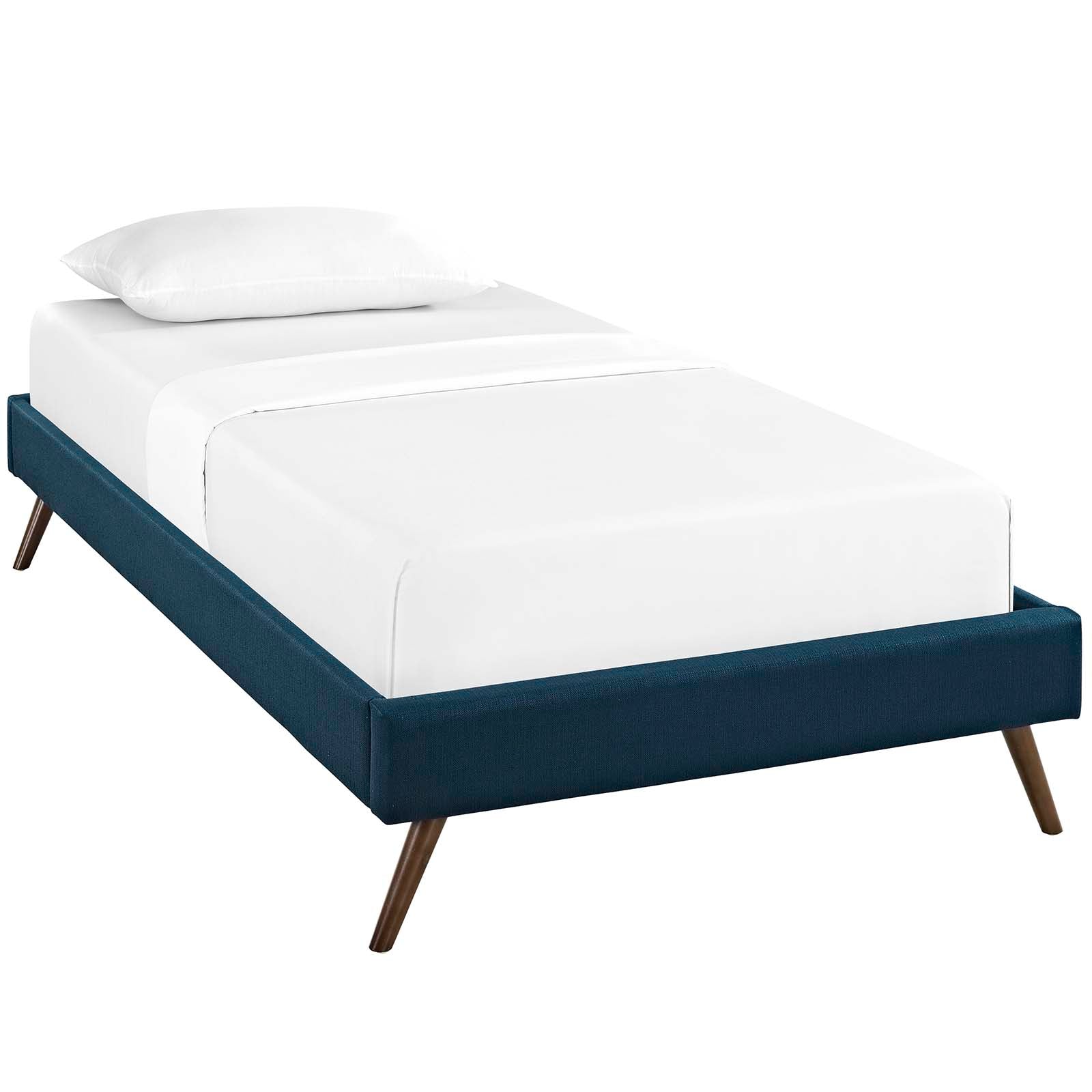 Modway Beds - Loryn Twin Fabric Bed Frame with Round Splayed Legs Azure