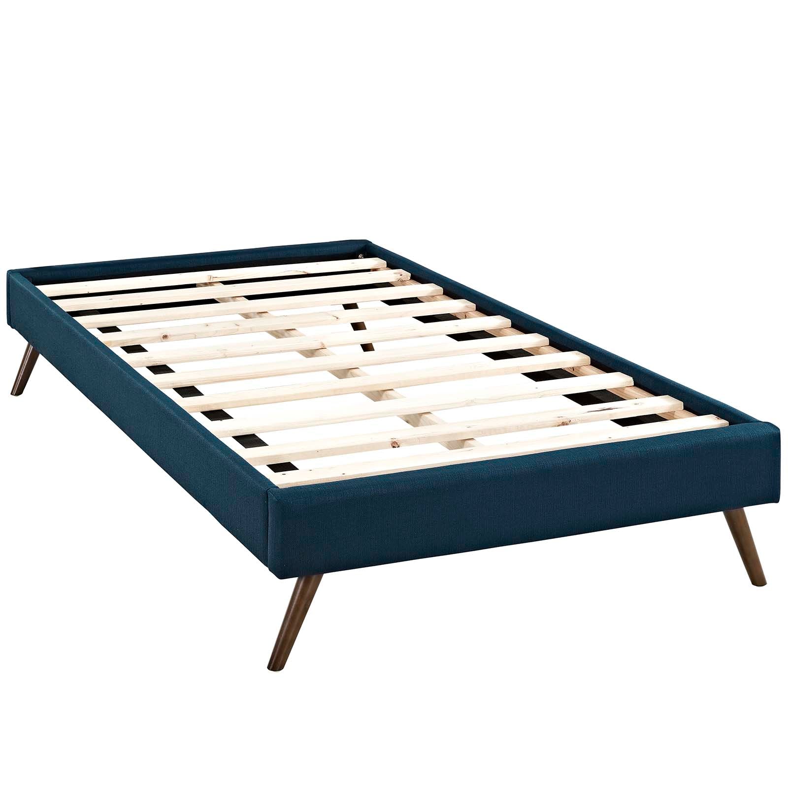 Modway Beds - Loryn Twin Fabric Bed Frame with Round Splayed Legs Azure