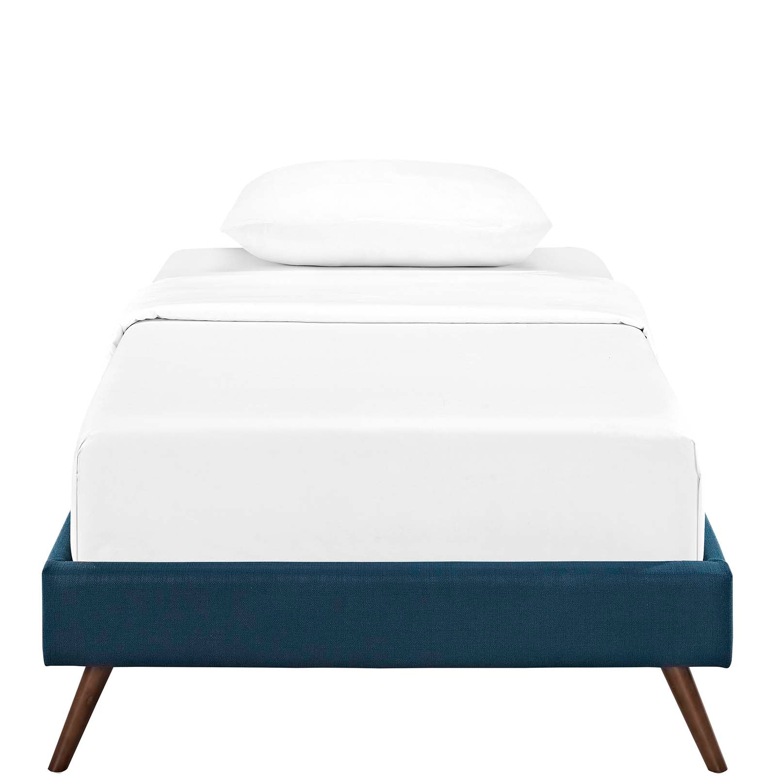 Modway Beds - Loryn Twin Fabric Bed Frame with Round Splayed Legs Azure
