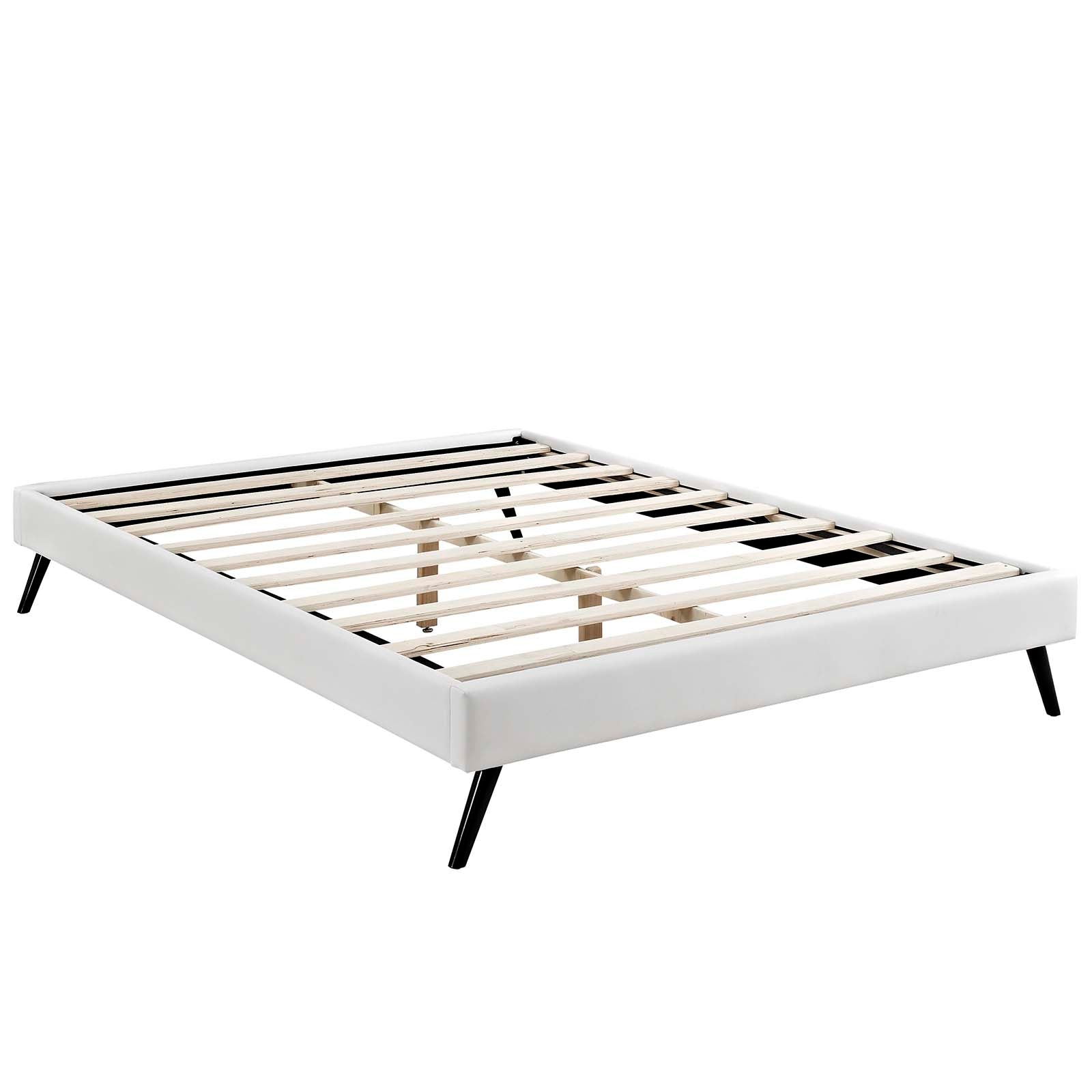 Modway Beds - Loryn Full Vinyl Bed Frame with Round Splayed Legs White