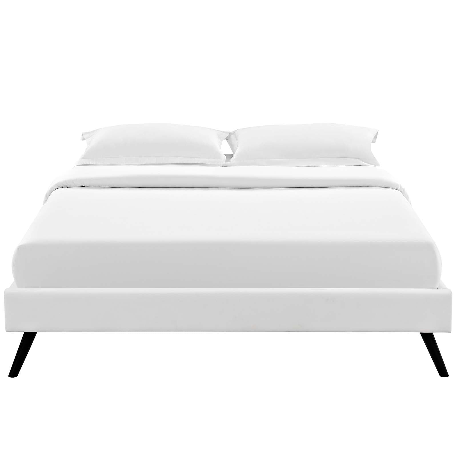 Modway Beds - Loryn Full Vinyl Bed Frame with Round Splayed Legs White