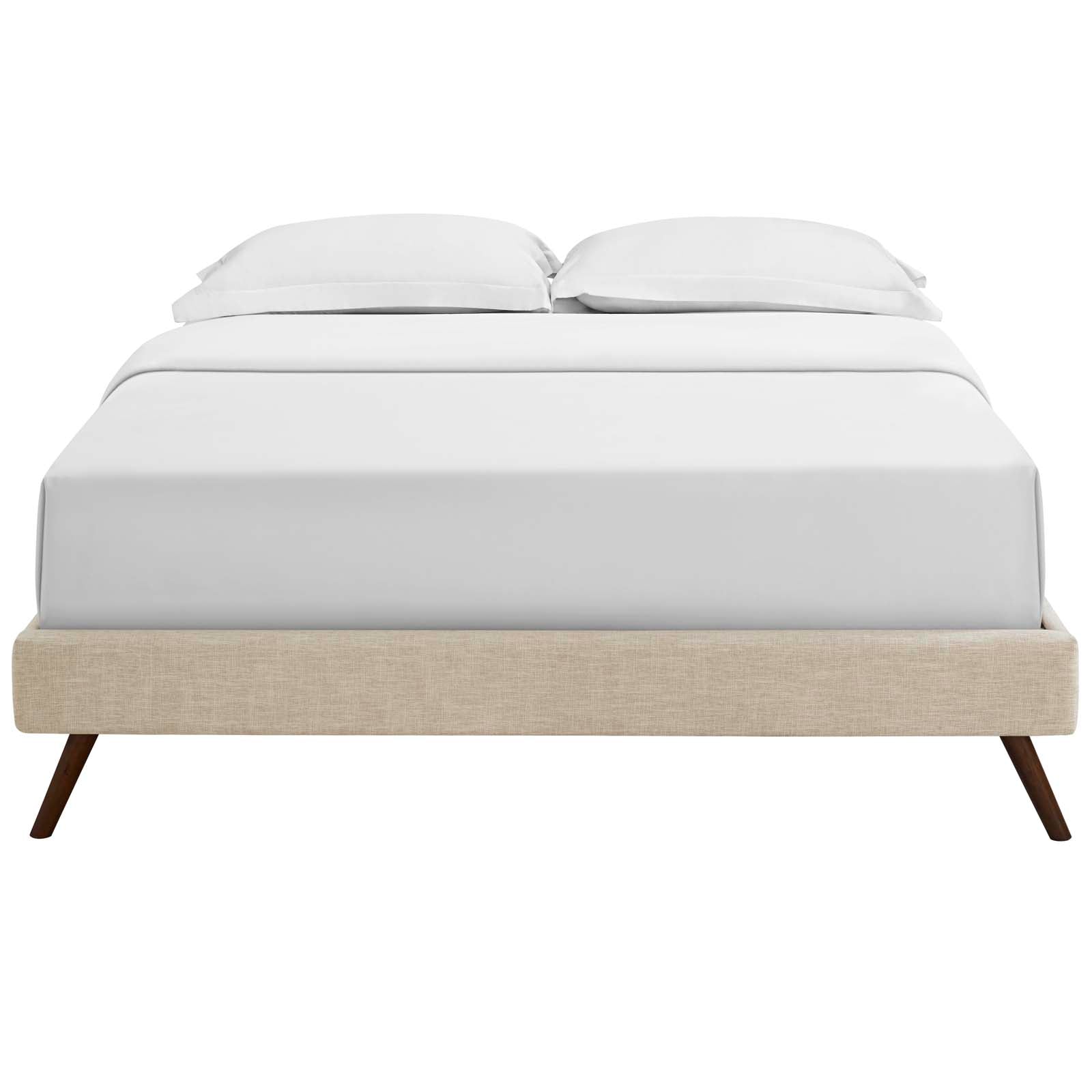 Modway Beds - Loryn Full Fabric Bed Frame with Round Splayed Legs Beige