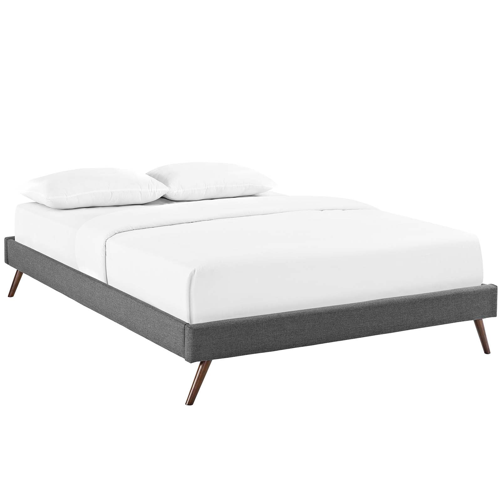 Modway Beds - Loryn Queen Fabric Bed Frame with Round Splayed Legs Gray