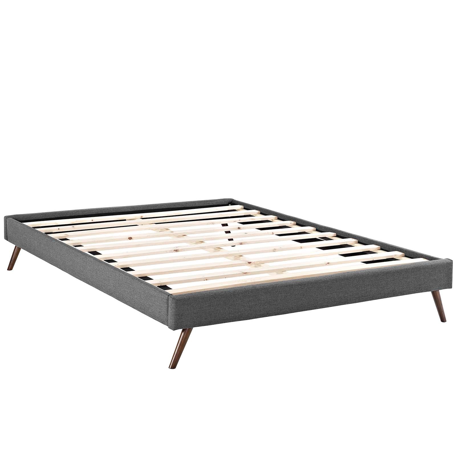 Modway Beds - Loryn Queen Fabric Bed Frame with Round Splayed Legs Gray