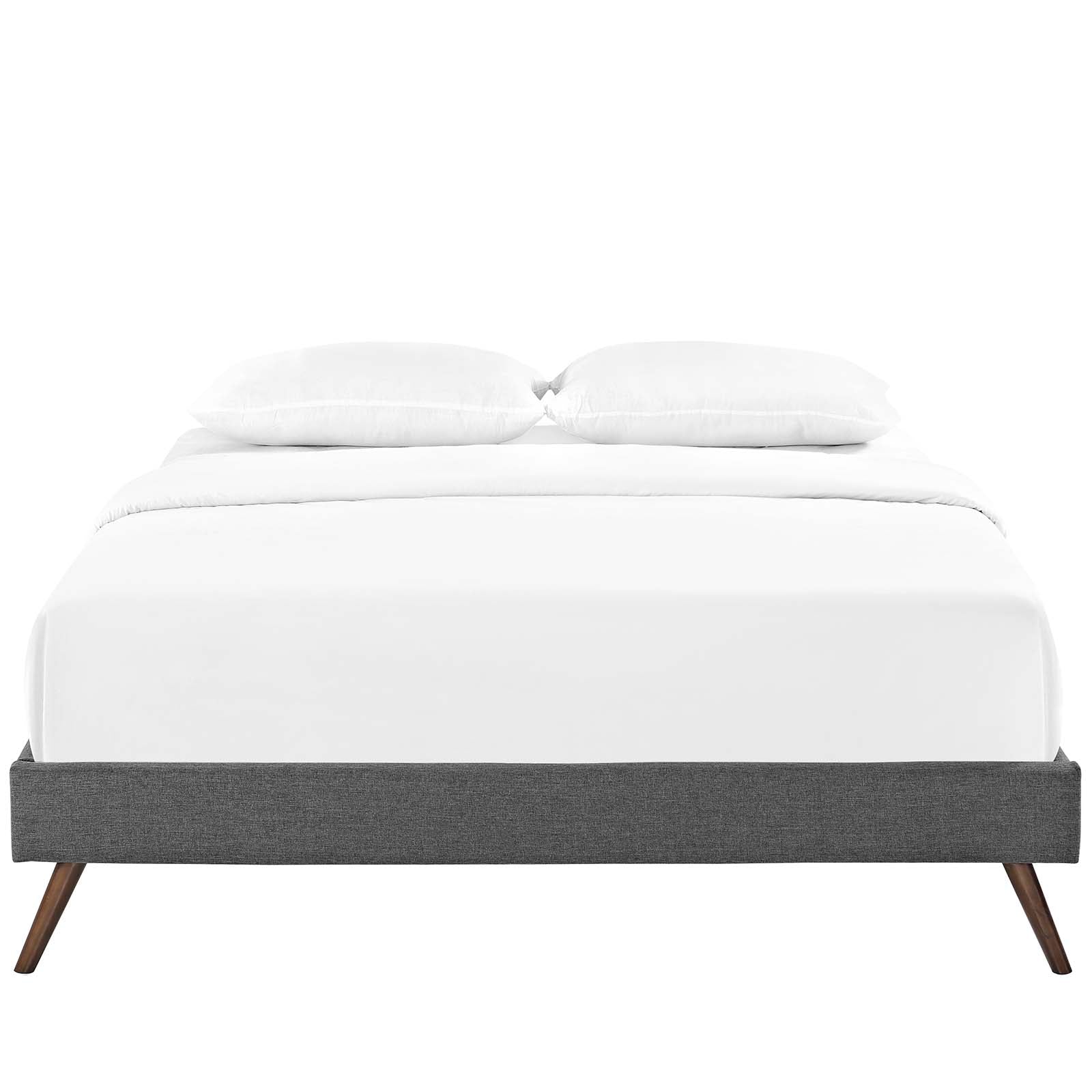 Modway Beds - Loryn Queen Fabric Bed Frame with Round Splayed Legs Gray