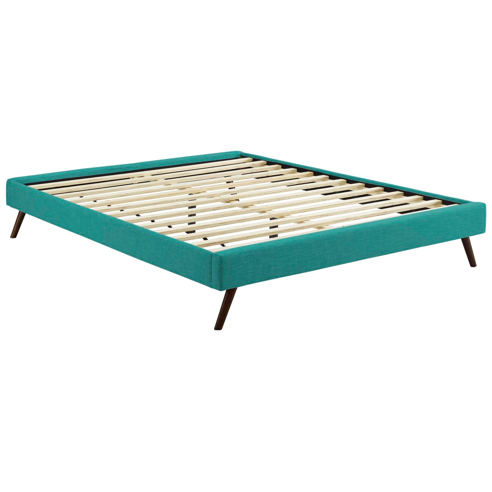 Modway Beds - Loryn Queen Fabric Bed Frame with Round Splayed Legs Teal