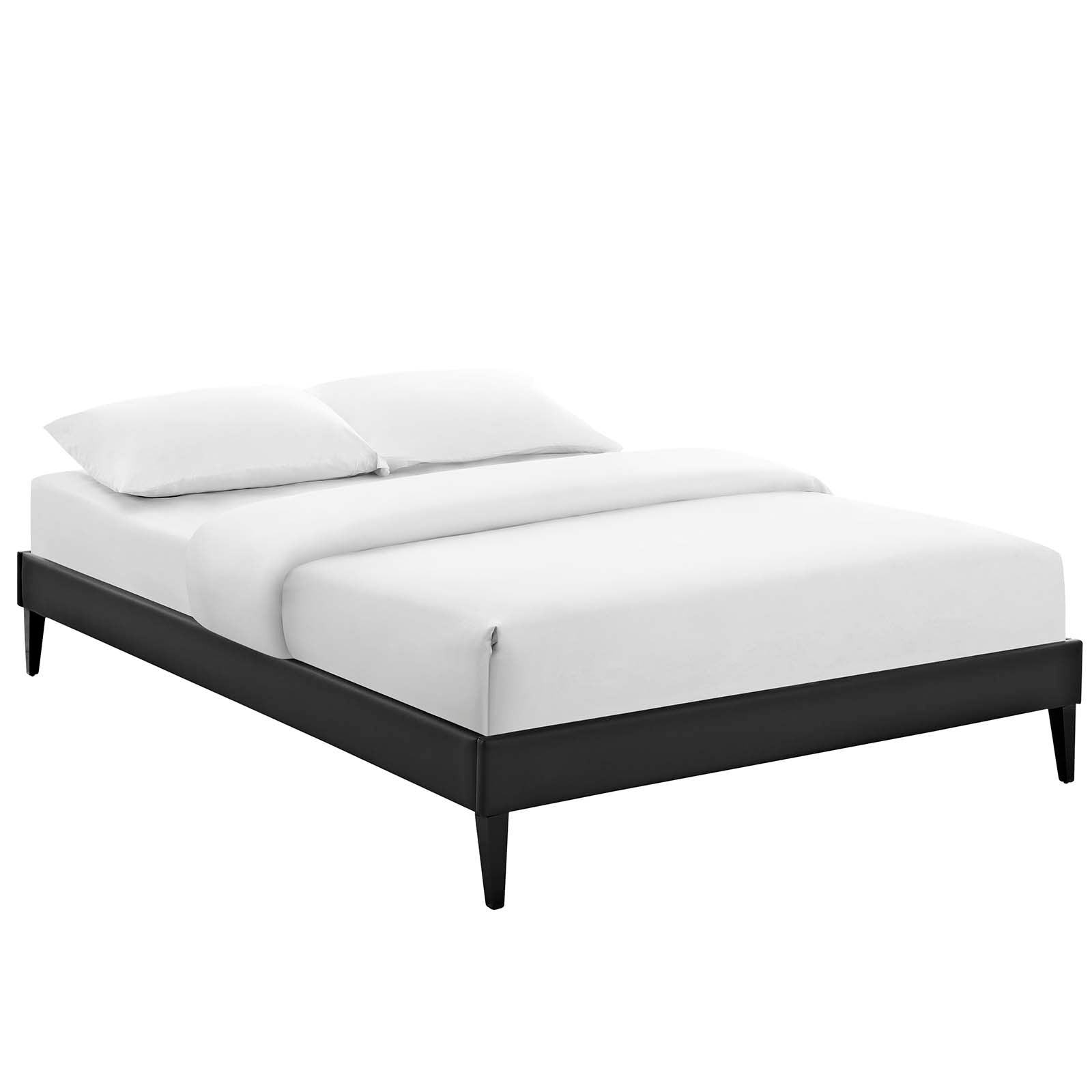 Modway Beds - Tessie Full Vinyl Bed Frame with Squared Tapered Legs Black