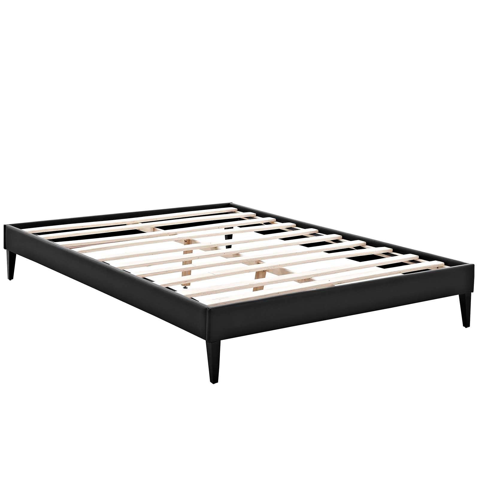 Modway Beds - Tessie Full Vinyl Bed Frame with Squared Tapered Legs Black