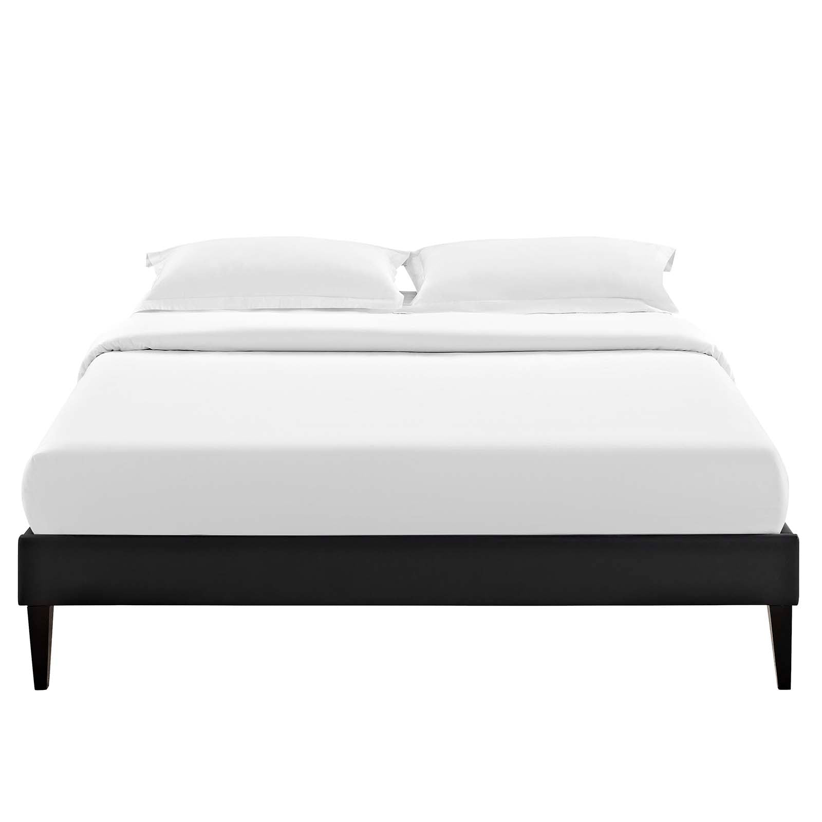 Modway Beds - Tessie Full Vinyl Bed Frame with Squared Tapered Legs Black