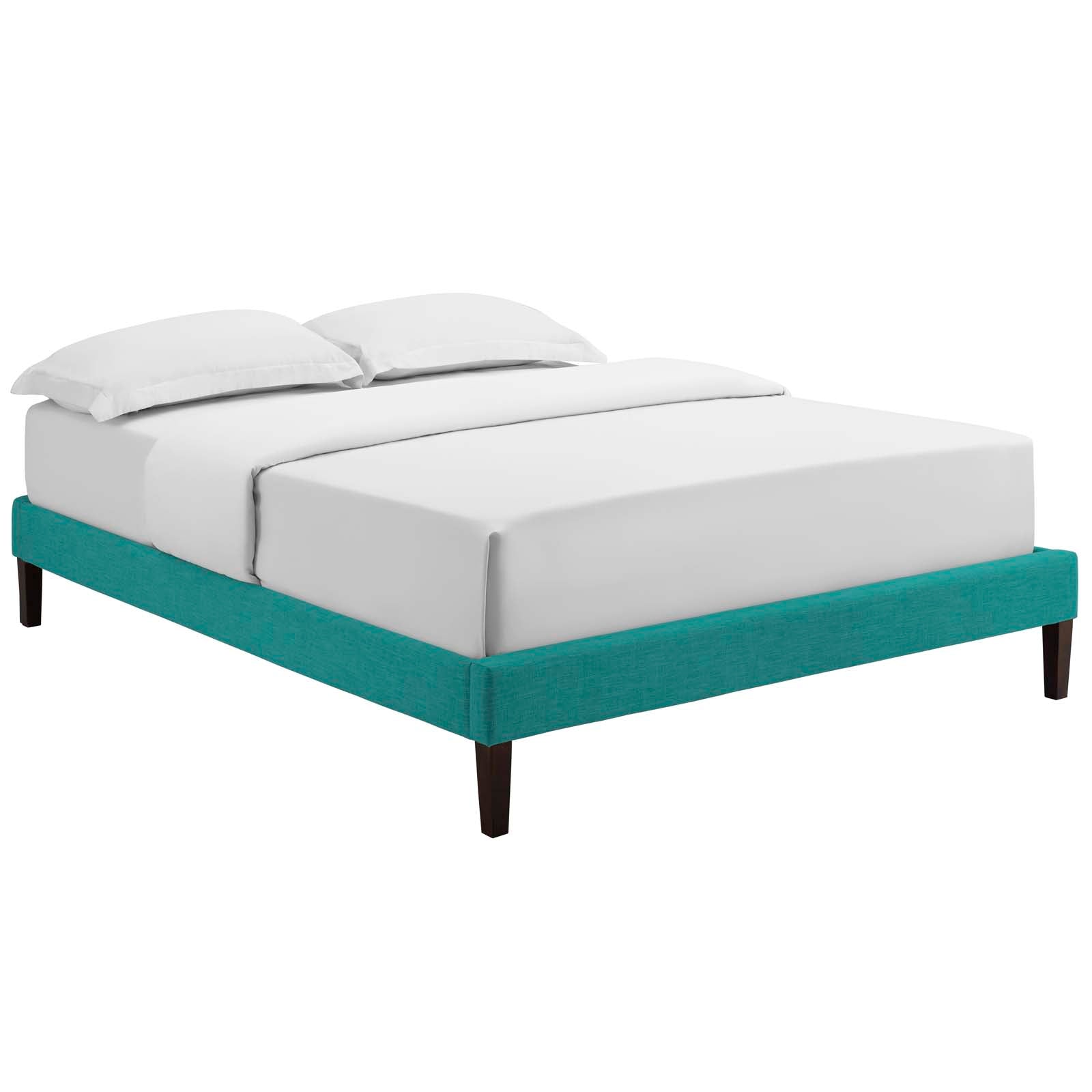 Modway Beds - Tessie Full Fabric Bed Frame with Squared Tapered Legs Teal