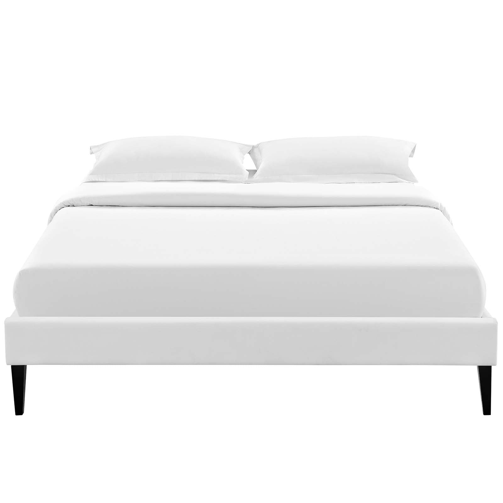 Modway Beds - Tessie Queen Vinyl Bed Frame with Squared Tapered Legs White