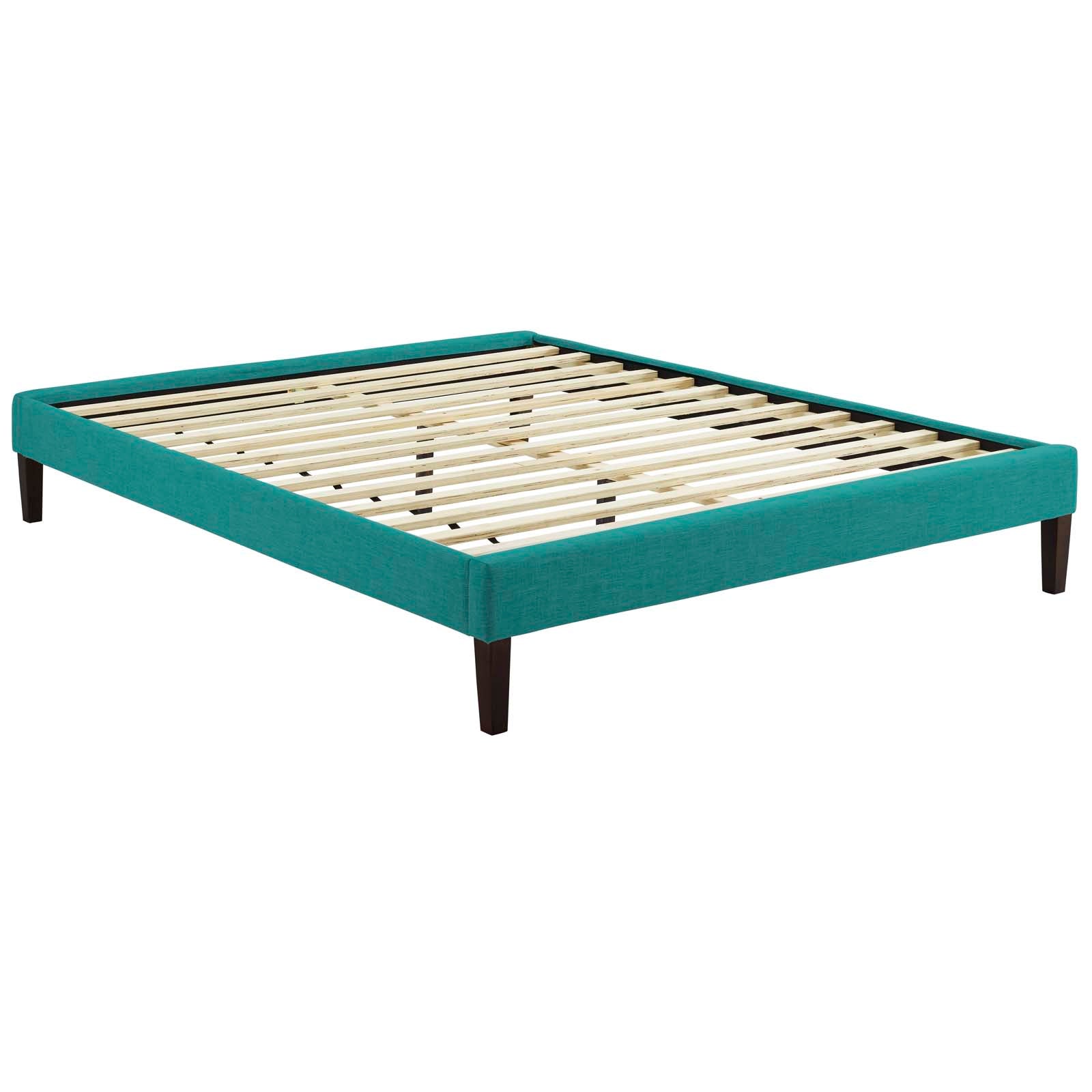 Modway Beds - Tessie Queen Fabric Bed Frame with Squared Tapered Legs Teal