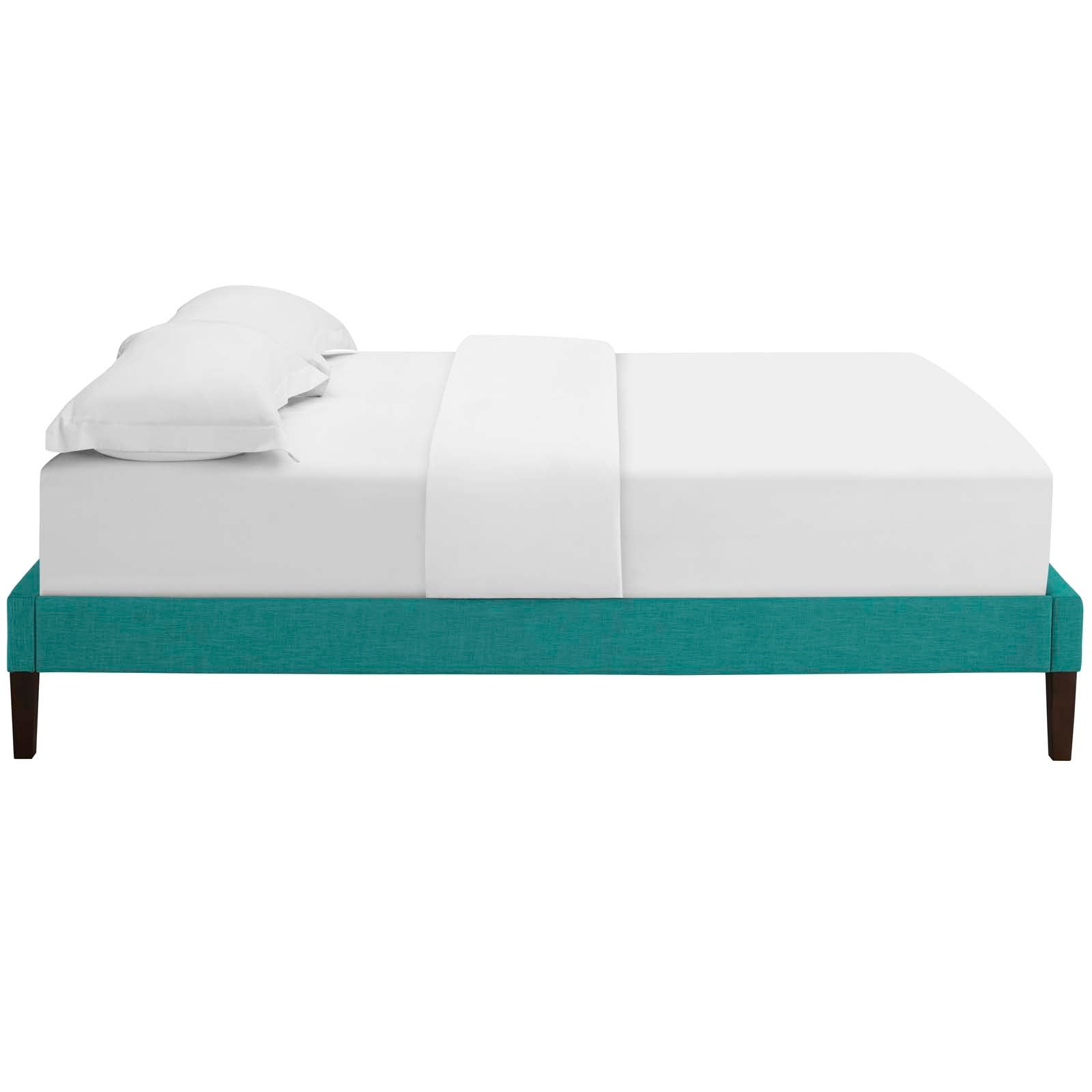 Modway Beds - Tessie Queen Fabric Bed Frame with Squared Tapered Legs Teal