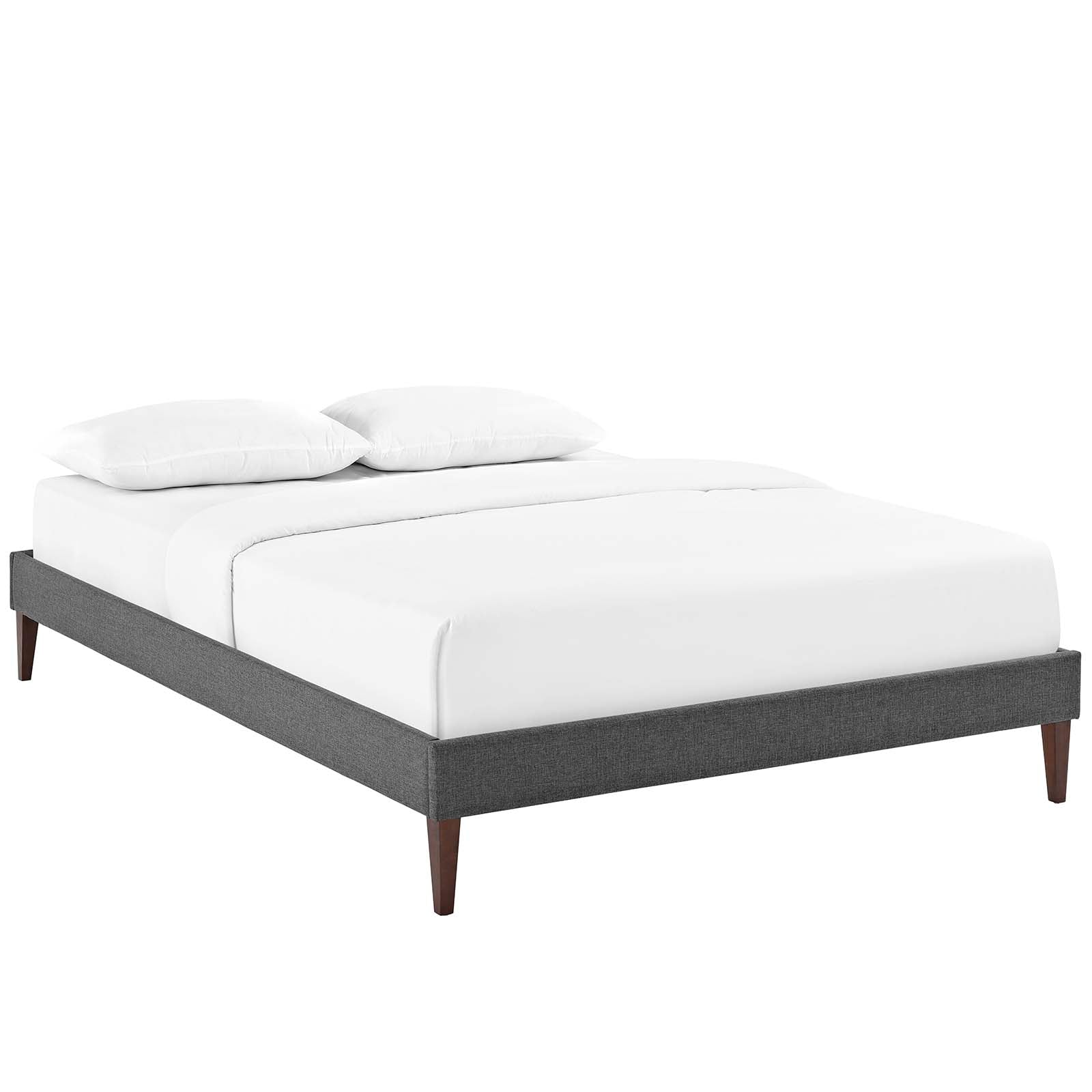 Modway Beds - Tessie King Fabric Bed Frame with Squared Tapered Legs Gray