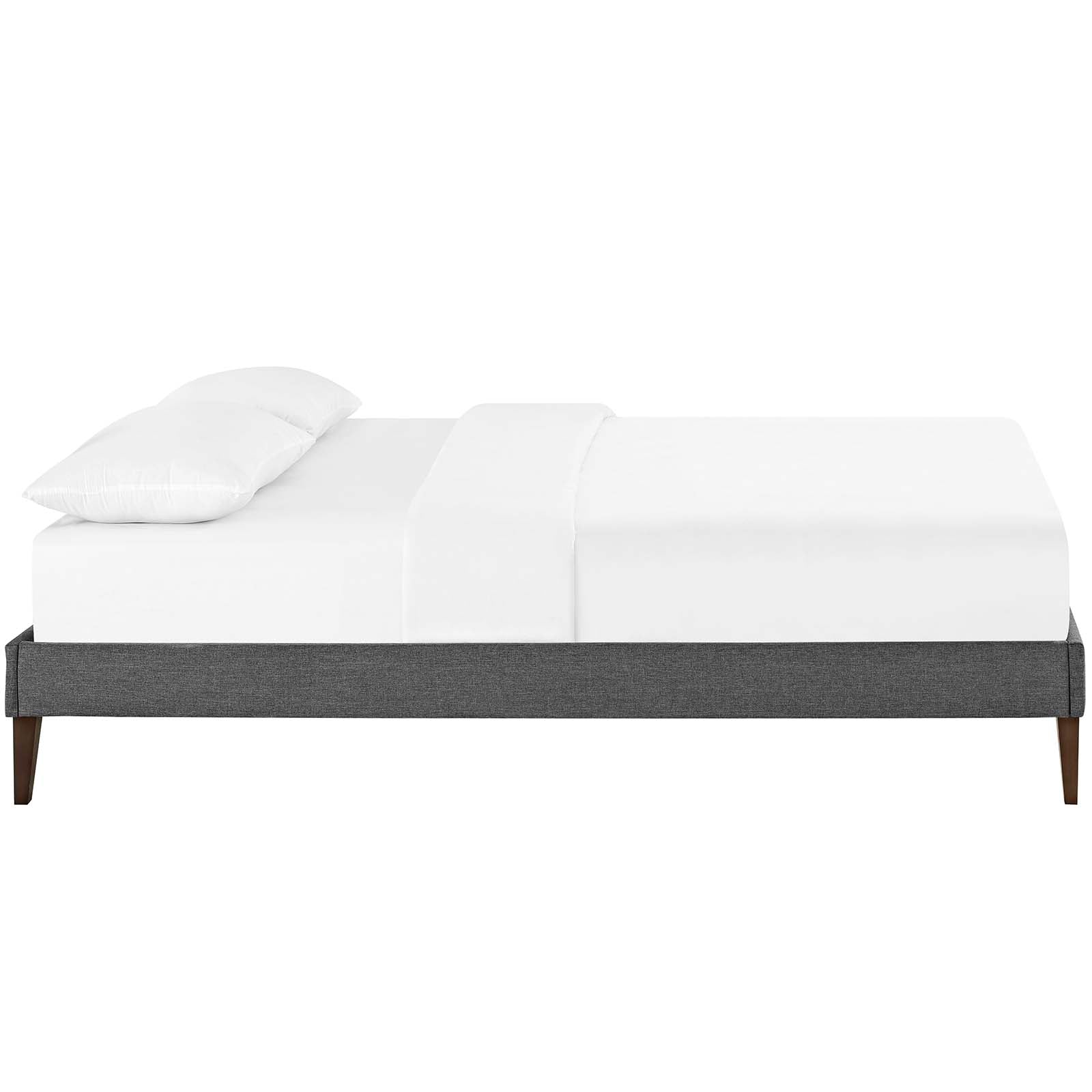 Modway Beds - Tessie King Fabric Bed Frame with Squared Tapered Legs Gray