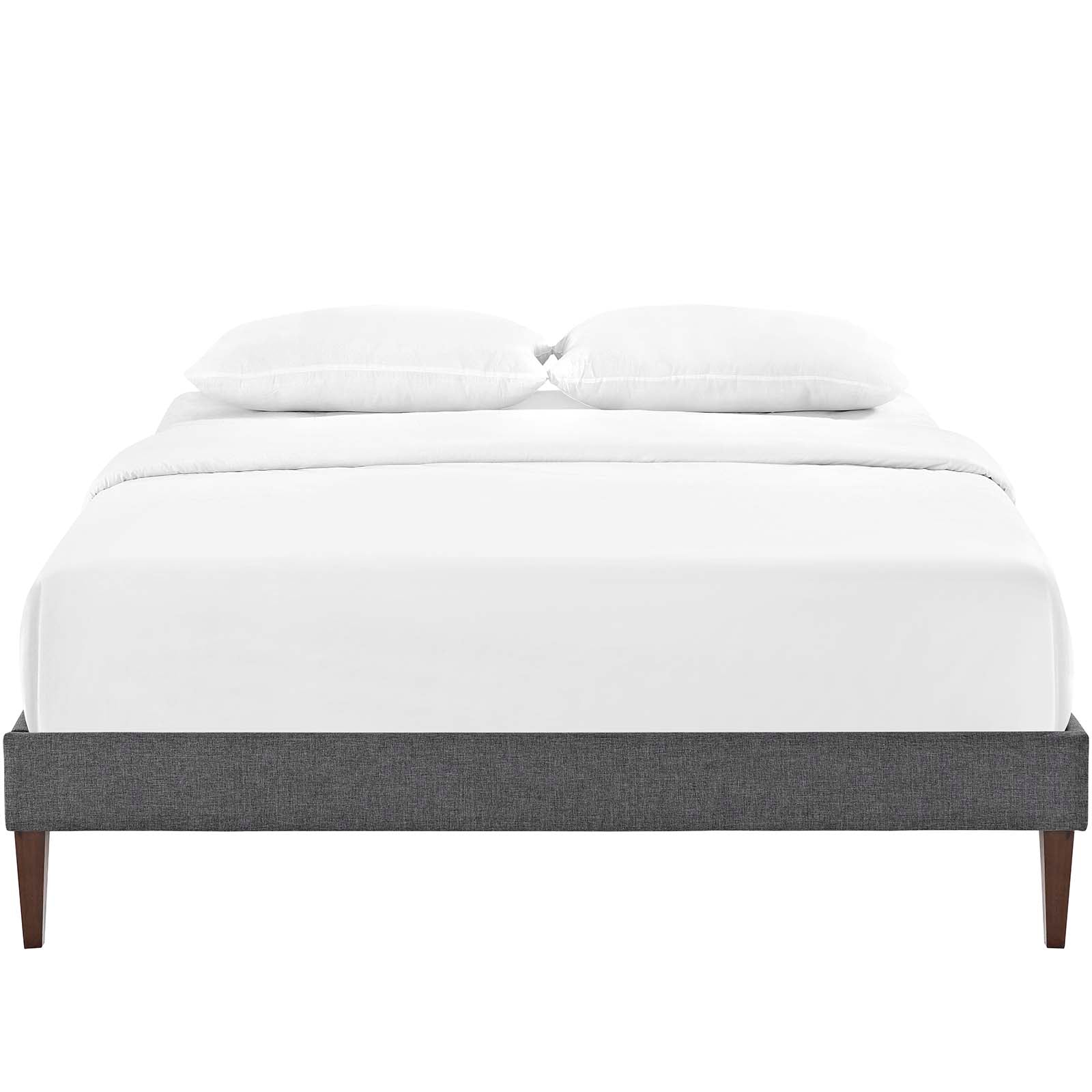 Modway Beds - Tessie King Fabric Bed Frame with Squared Tapered Legs Gray