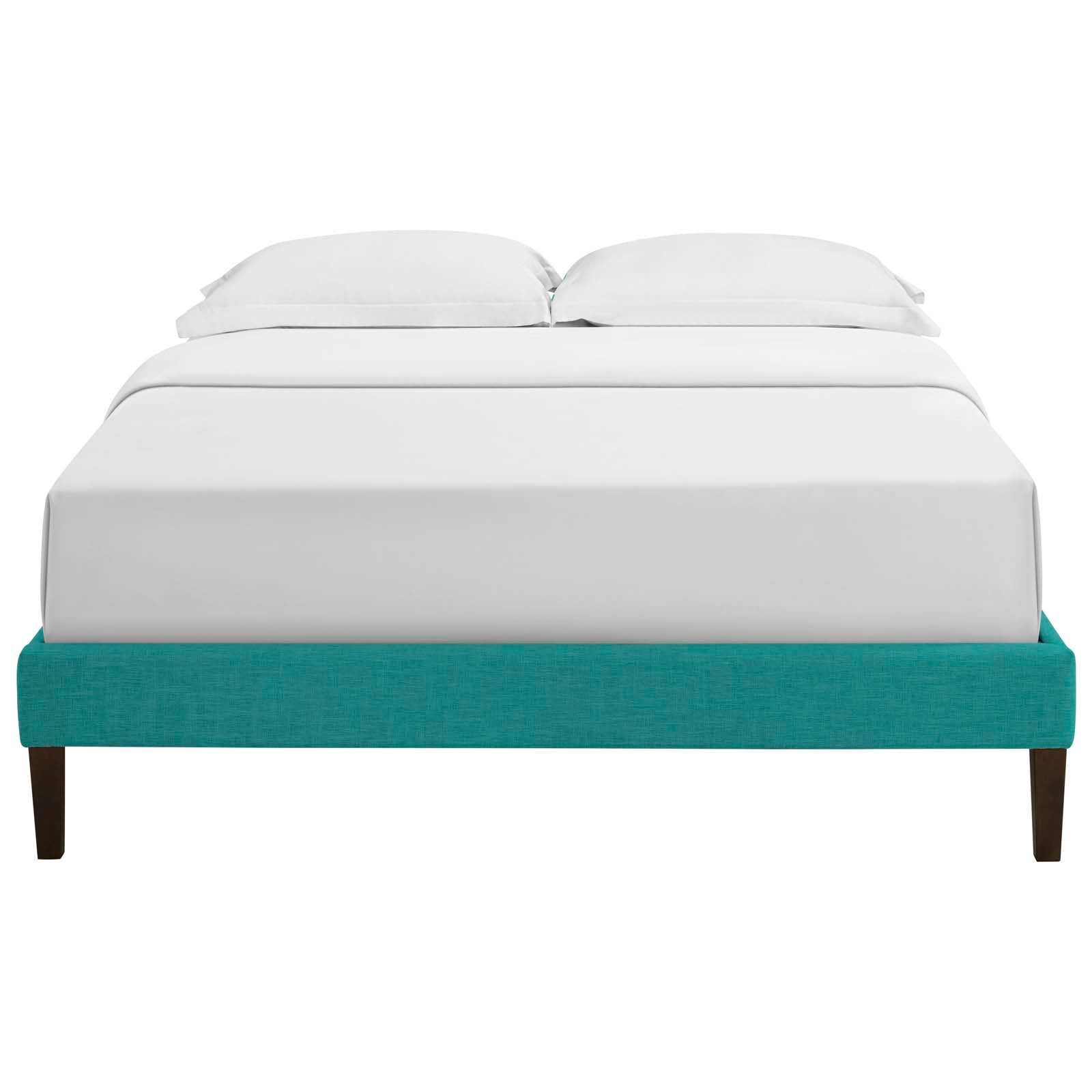 Modway Beds - Tessie King Fabric Bed Frame with Squared Tapered Legs Teal