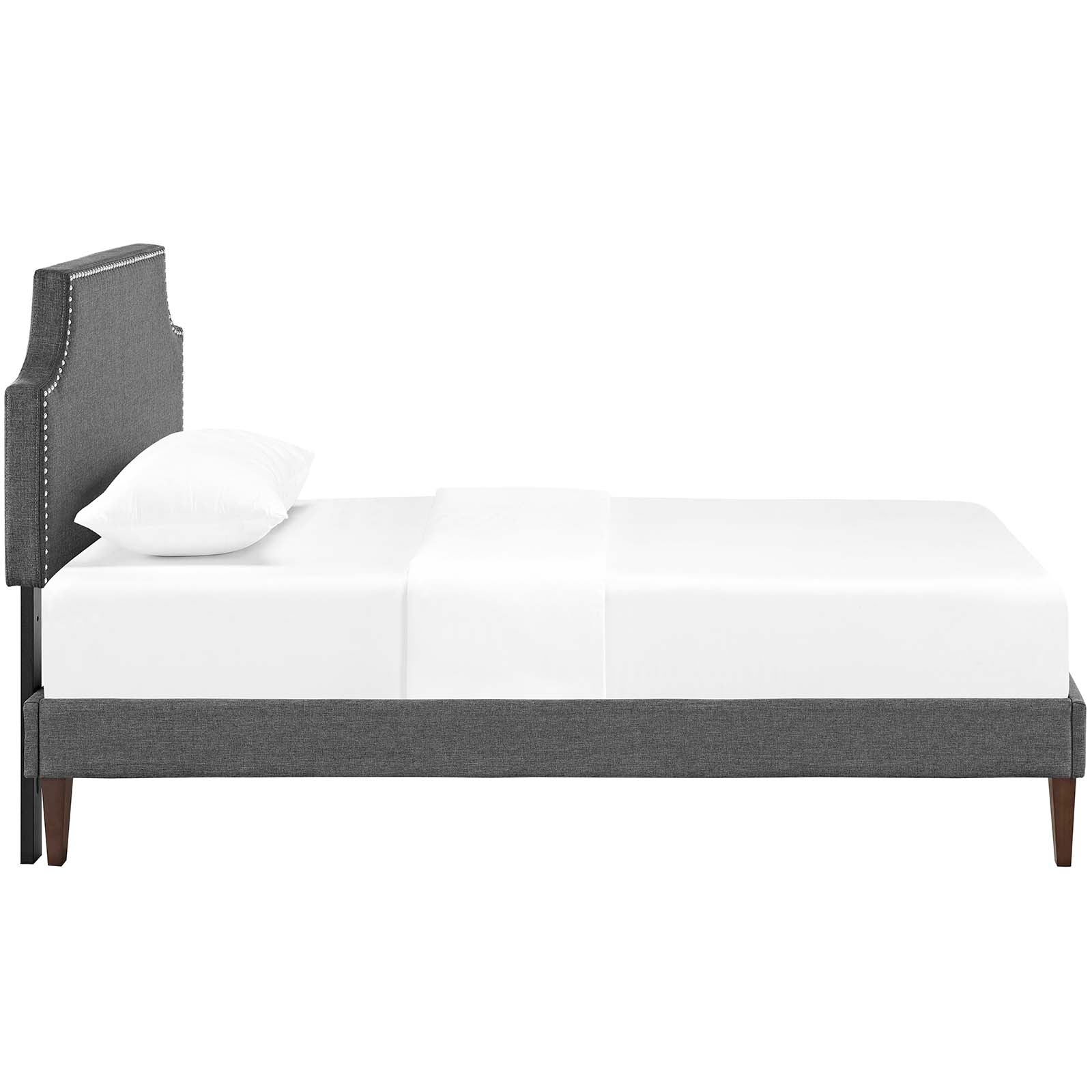 Modway Beds - Corene Twin Fabric Platform Bed with Squared Tapered Legs Gray