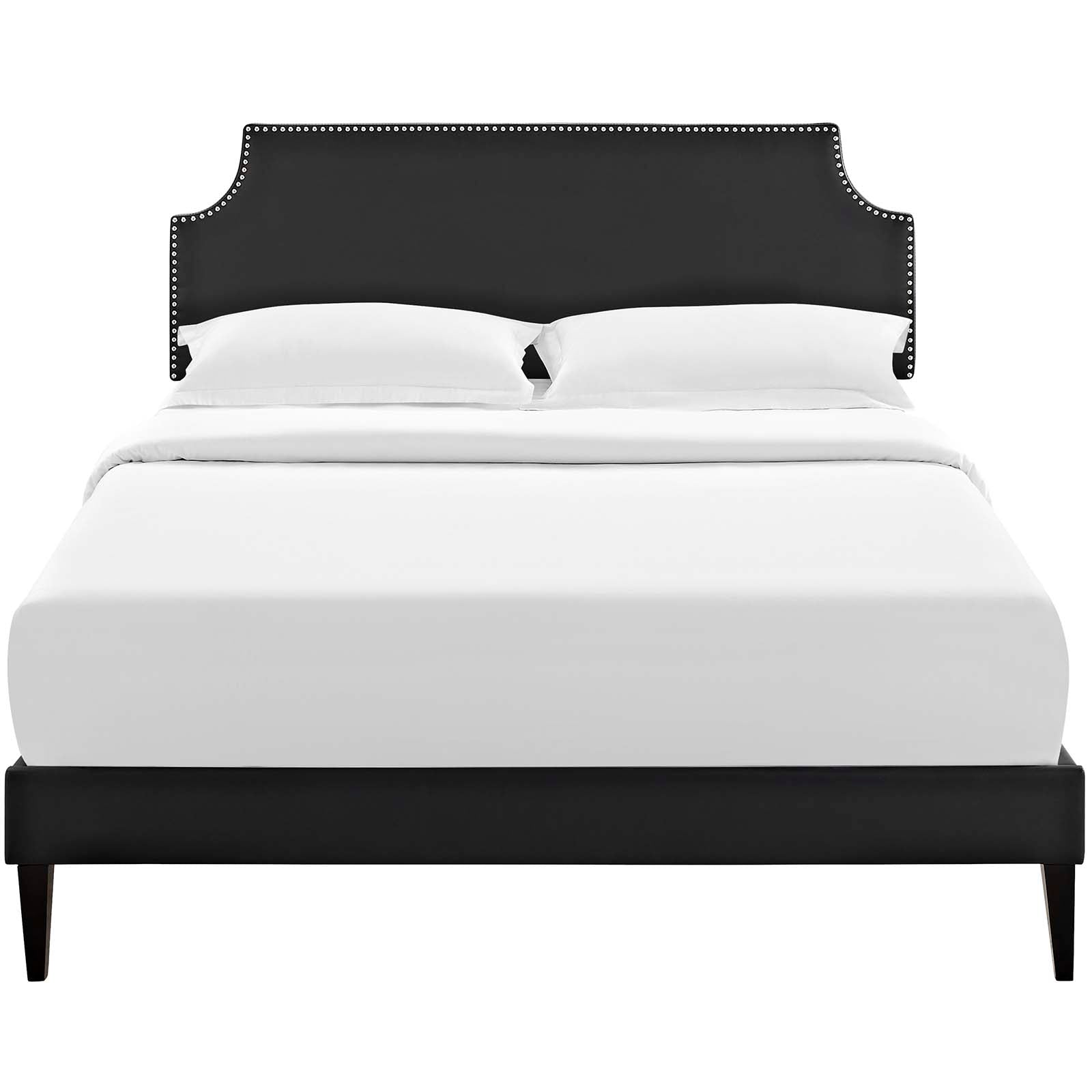 Modway Beds - Corene Full Vinyl Platform Bed with Squared Tapered Legs Black