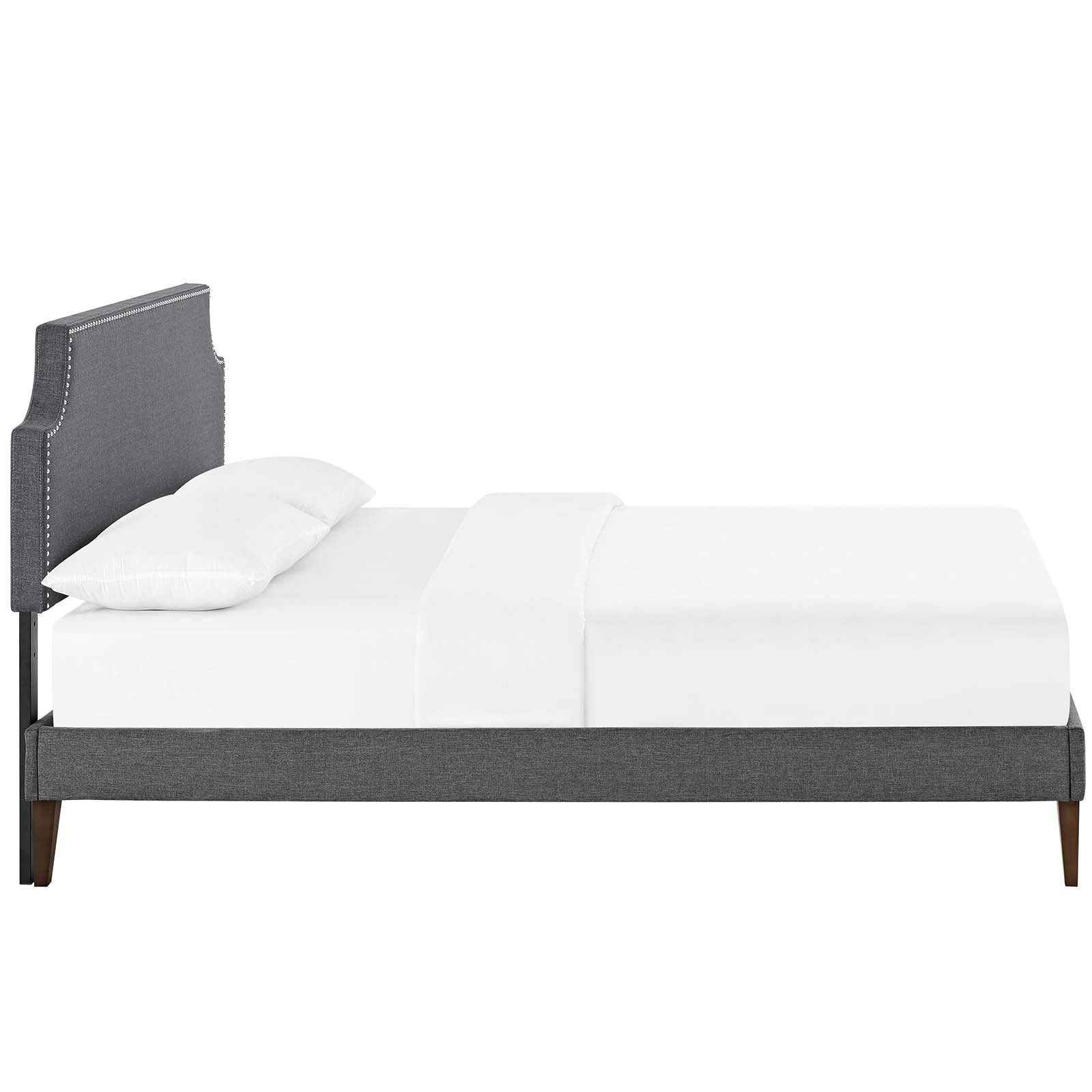 Modway Beds - Corene Full Fabric Platform Bed with Squared Tapered Legs Gray