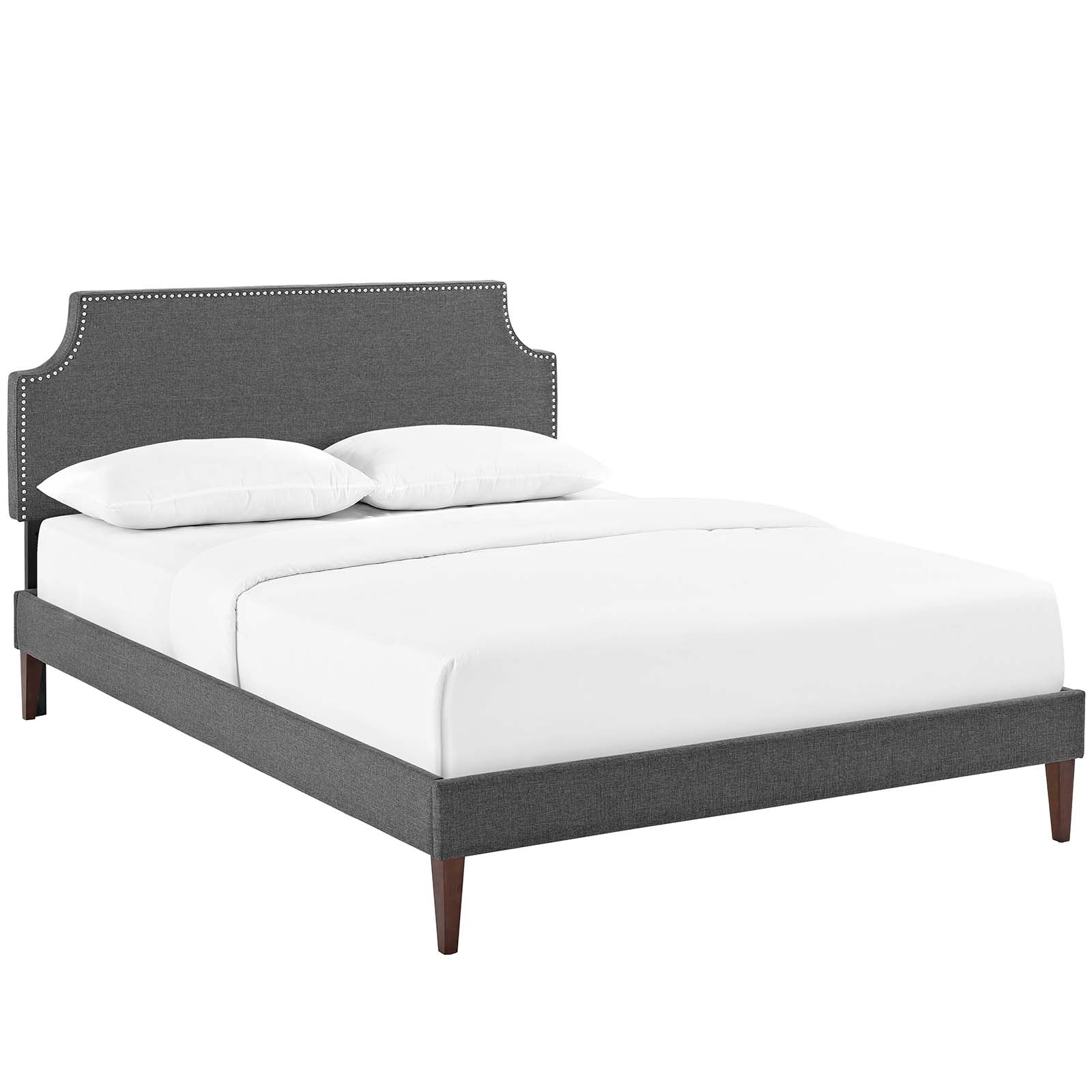 Modway Beds - Corene-King-Fabric-Platform-Bed-with-Squared-Tapered-Legs-Gray