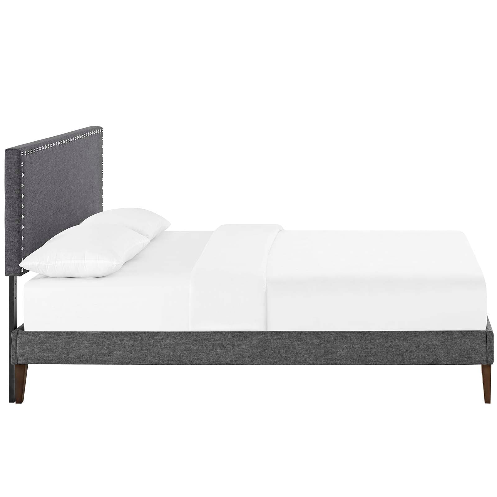 Modway Beds - Macie Full Fabric Platform Bed with Squared Tapered Legs Gray