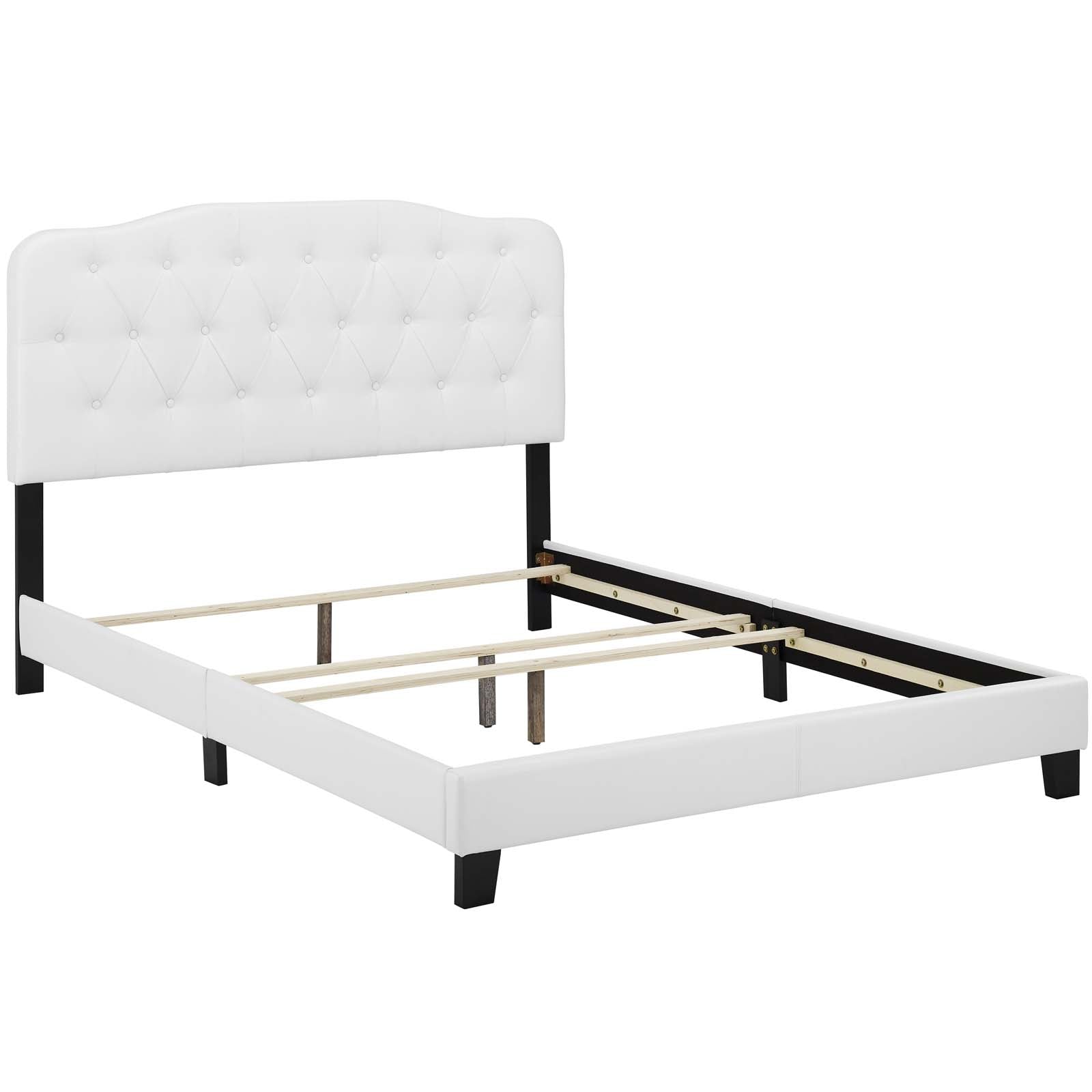 Modway Beds - Amelia Twin Faux Leather Bed White