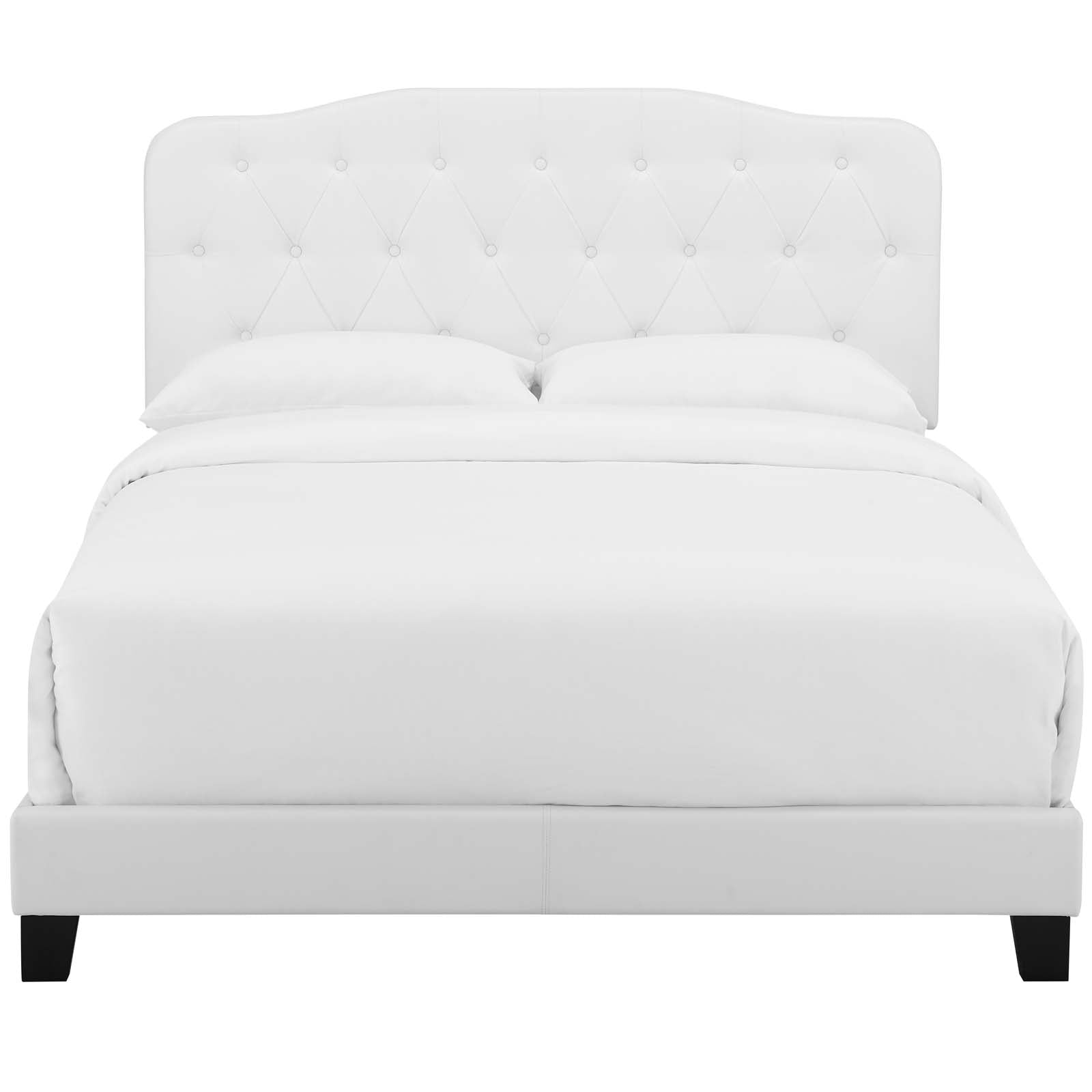 Modway Beds - Amelia Queen Faux Leather Bed White