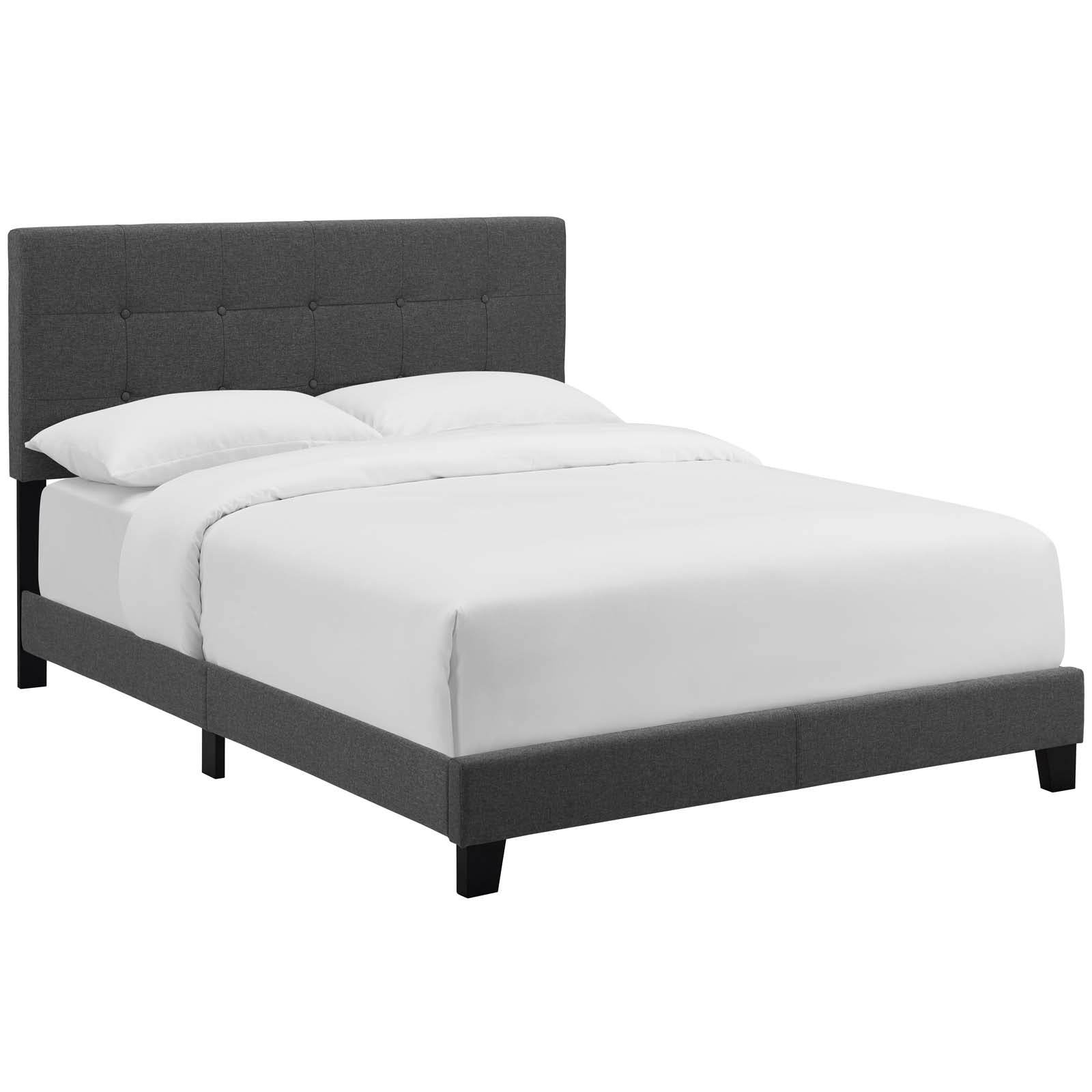 Modway Beds - Amira-Twin-Upholstered-Fabric-Bed-Gray