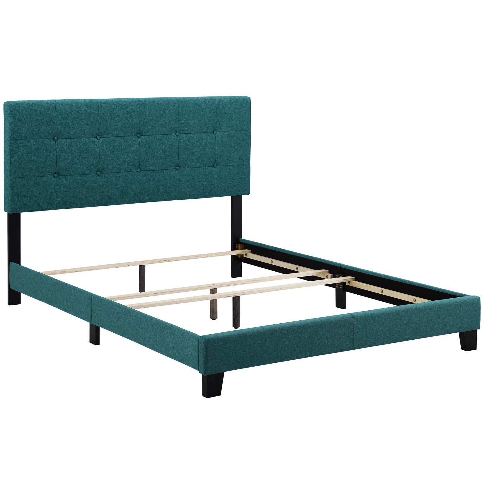 Modway Beds - Amira Twin Upholstered Fabric Bed Teal