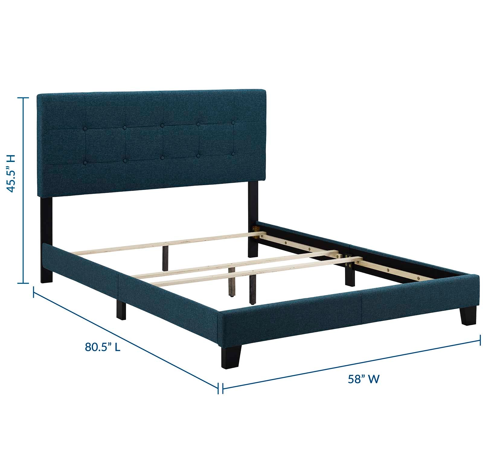 Modway Beds - Amira Full Upholstered Fabric Bed Azure