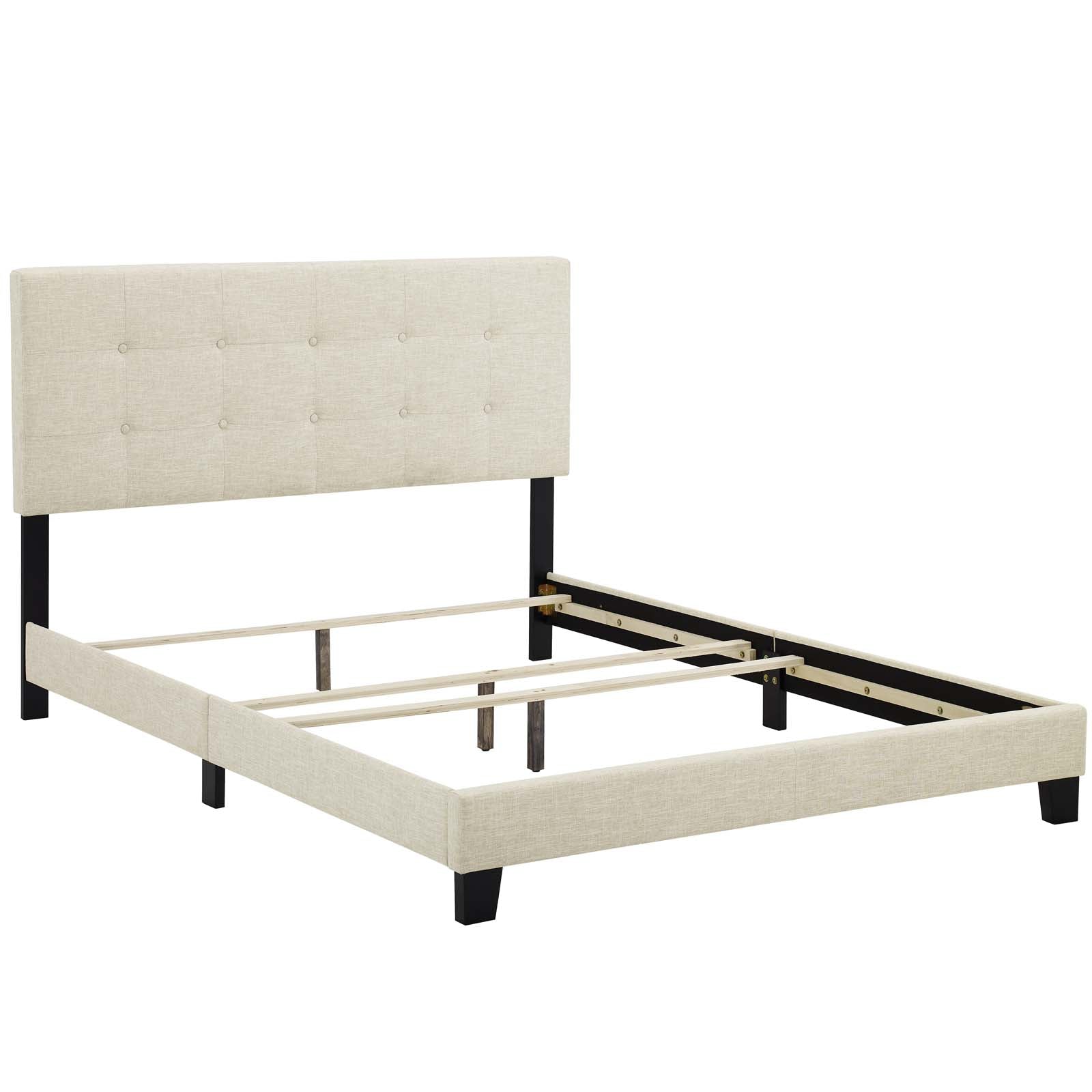 Modway Beds - Amira Full Upholstered Fabric Bed Beige