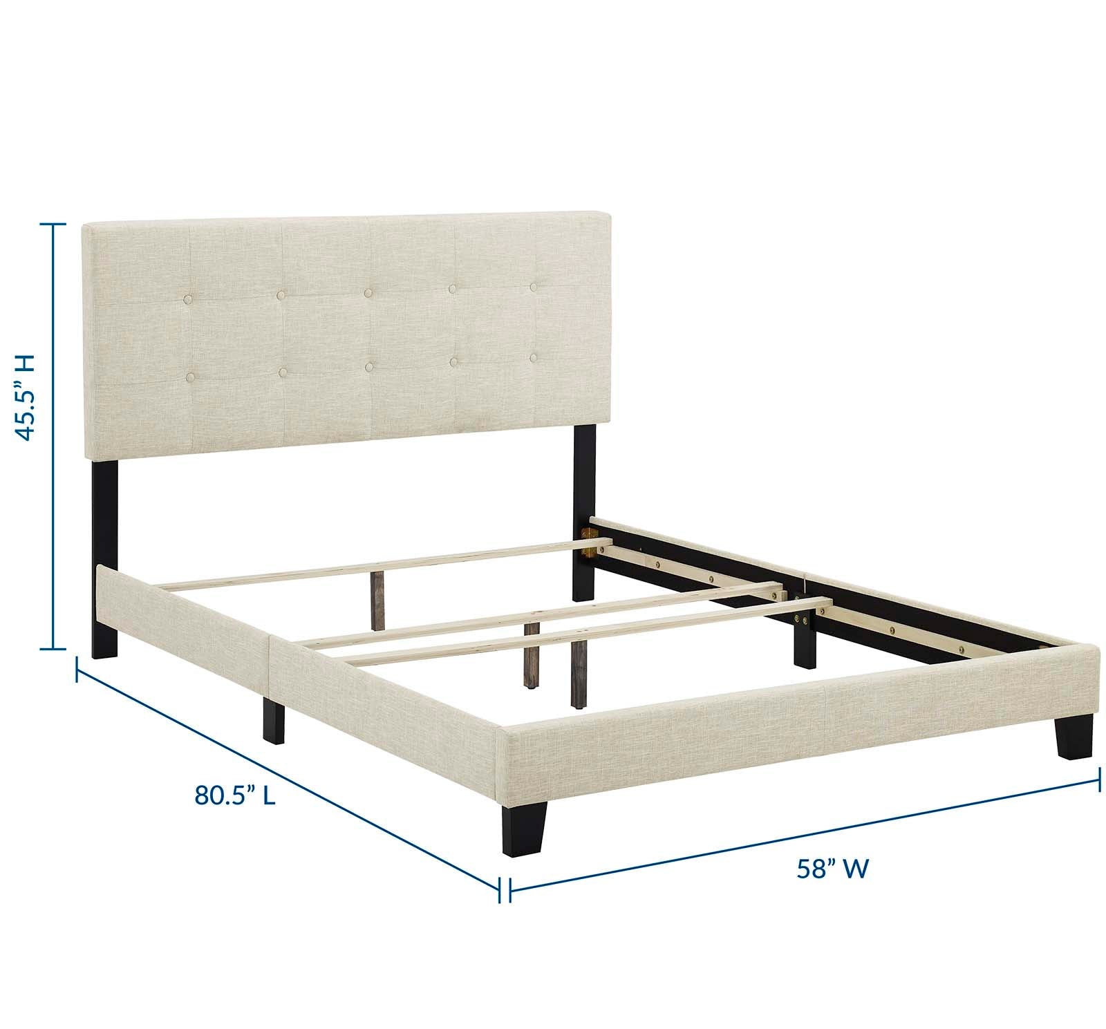 Modway Beds - Amira Full Upholstered Fabric Bed Beige