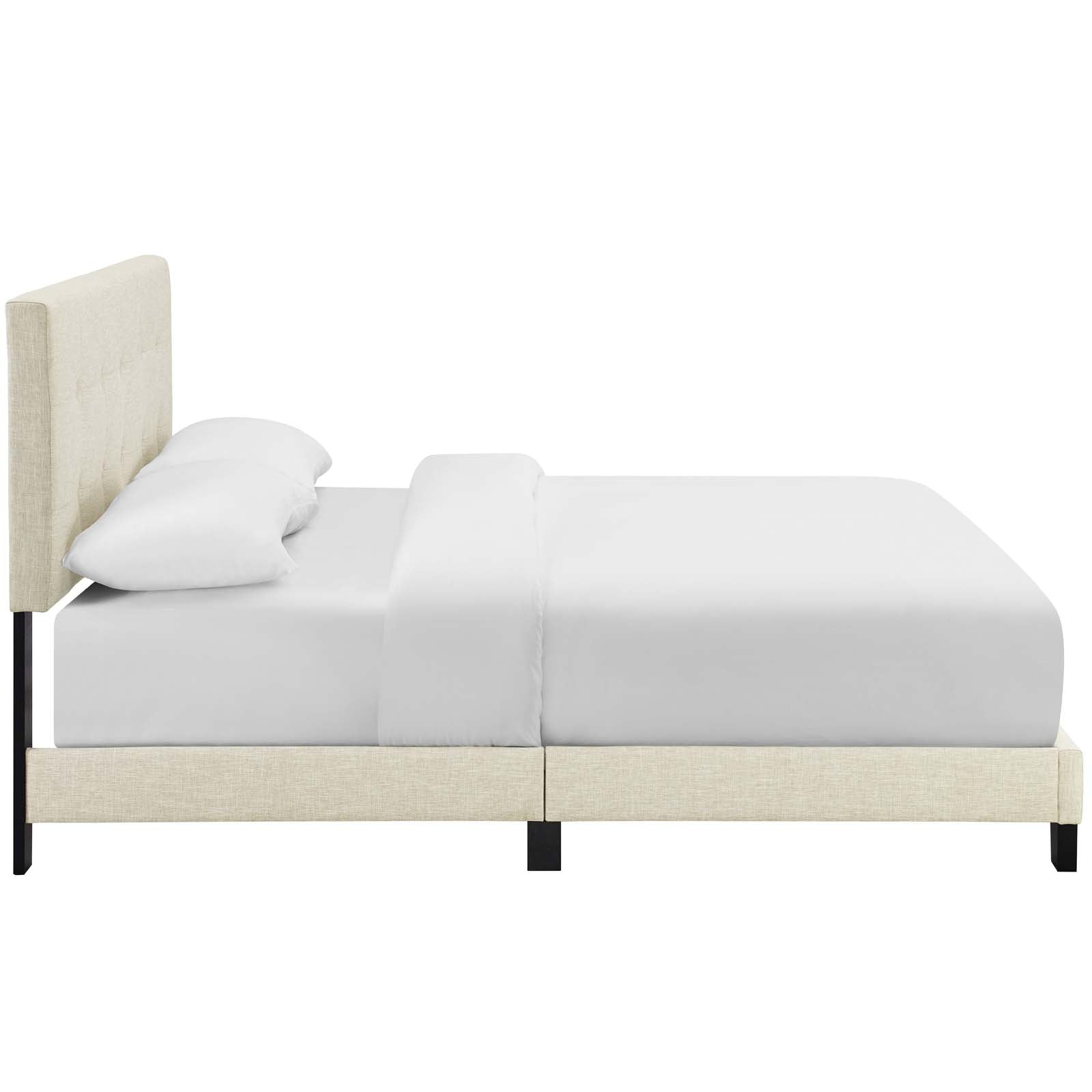 Modway Beds - Amira Full Upholstered Fabric Bed Beige